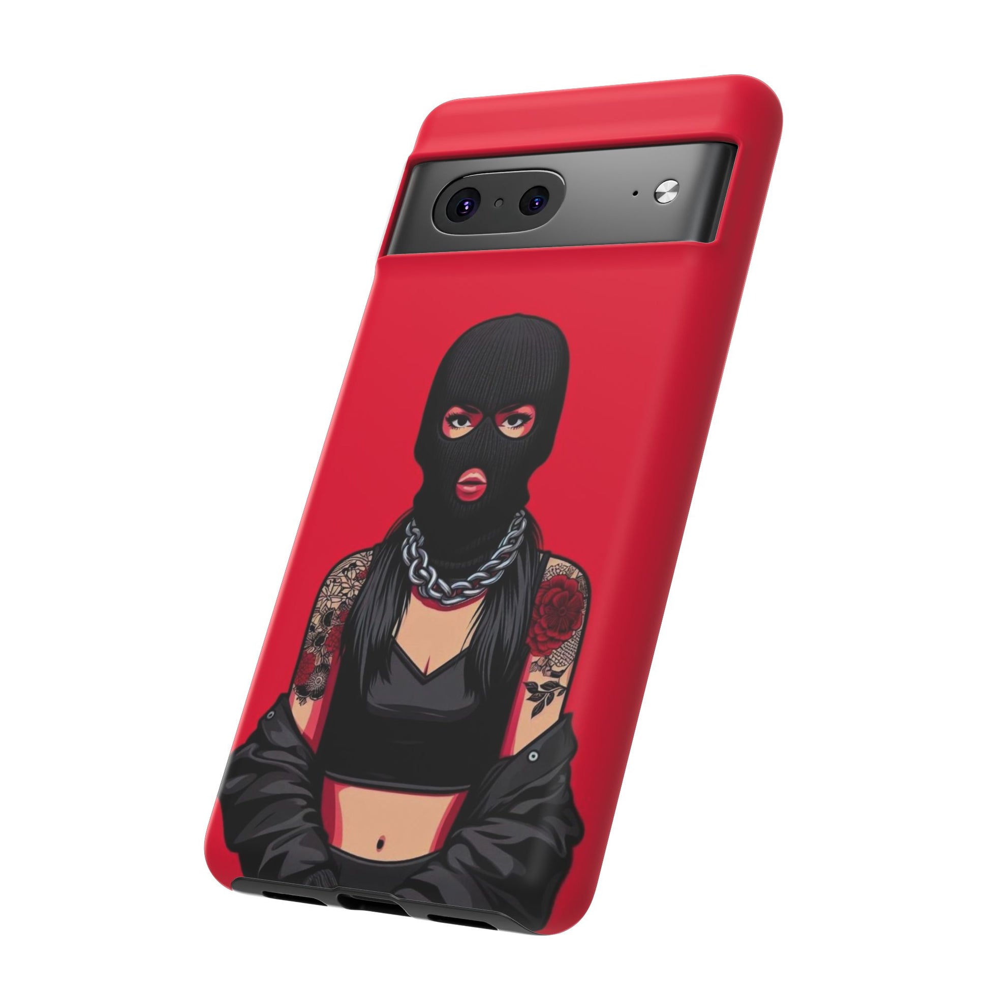 Thug Girl Red Design Tough Cases for iPhones, Samsung, and Pixel