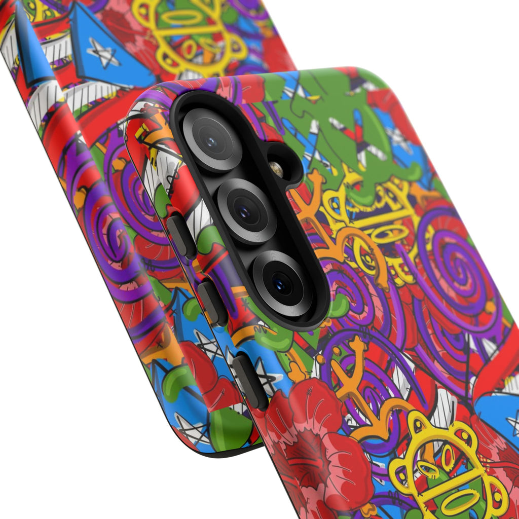Puerto Rico Taino Tribal Art Tough Cases for iPhones, Samsung, and Pixel