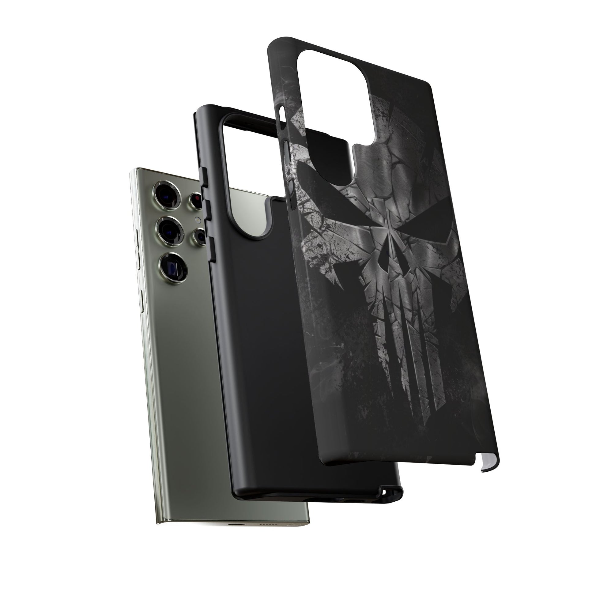 The Punisher Logo Art Tough Cases for iPhones, Samsung, and Pixel