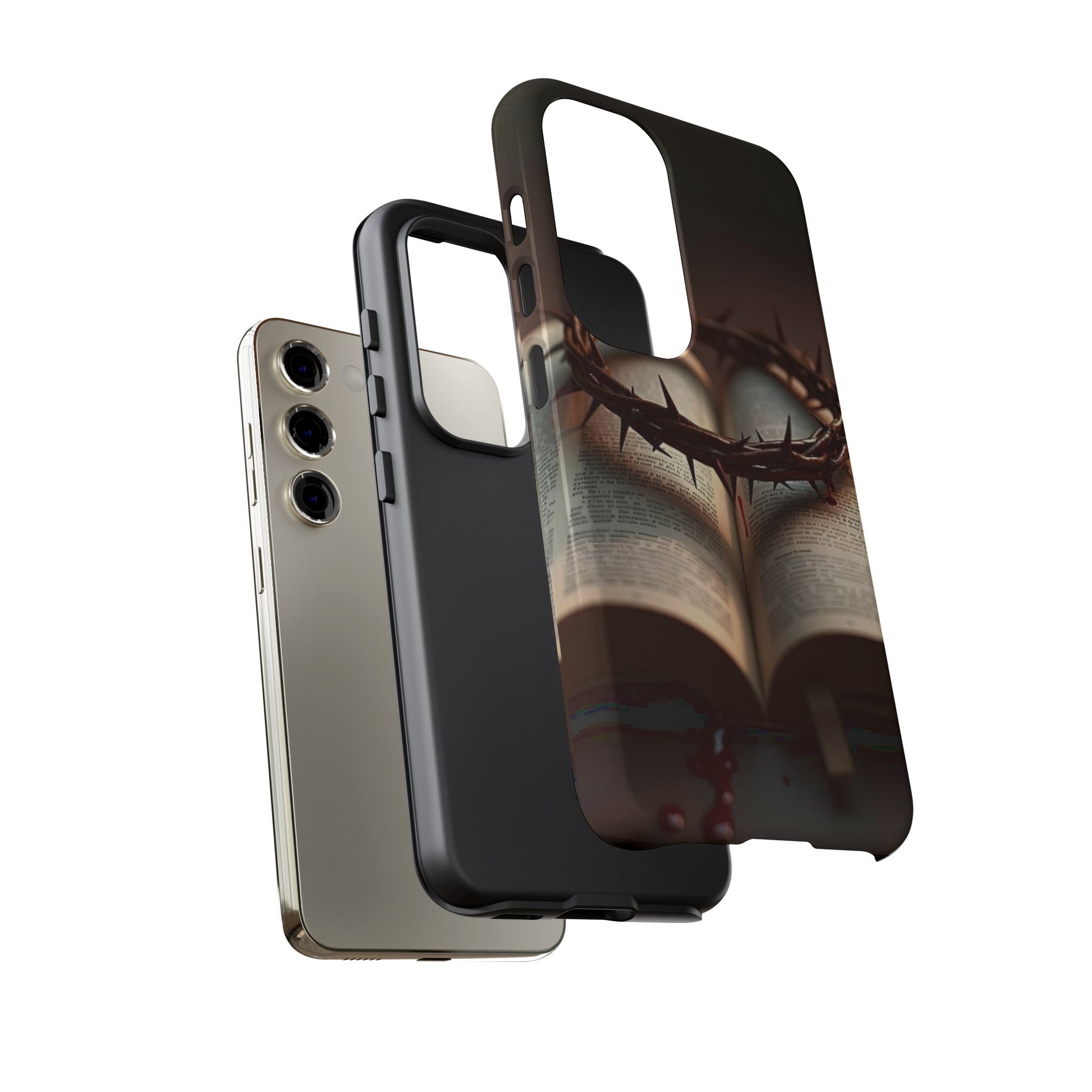 Crown of Thorns and Bible Christian Tough Cases for iPhones, Samsung, and Pixel