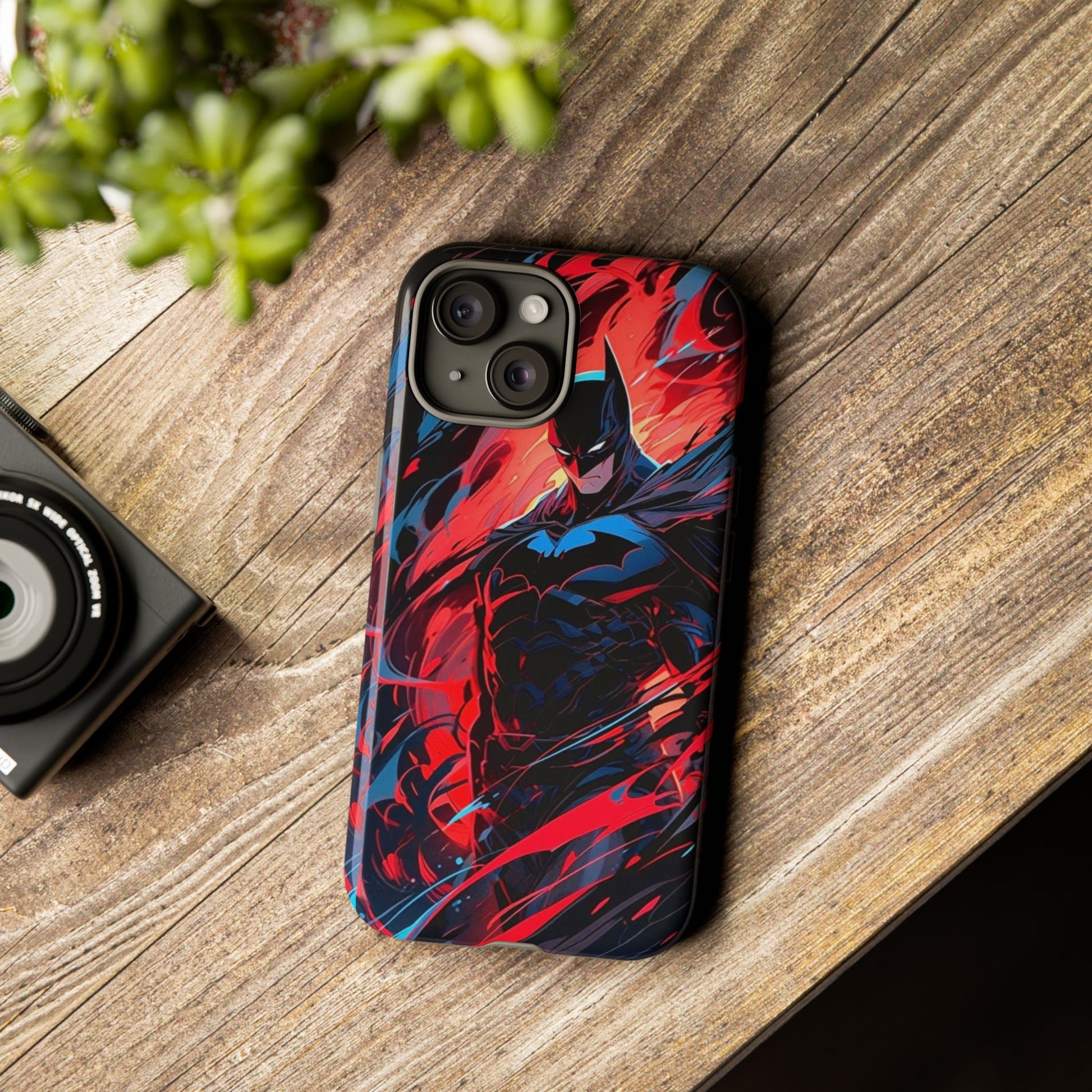 The Dark Knight Batman Art Tough Cases for iPhones, Samsung, and Pixel
