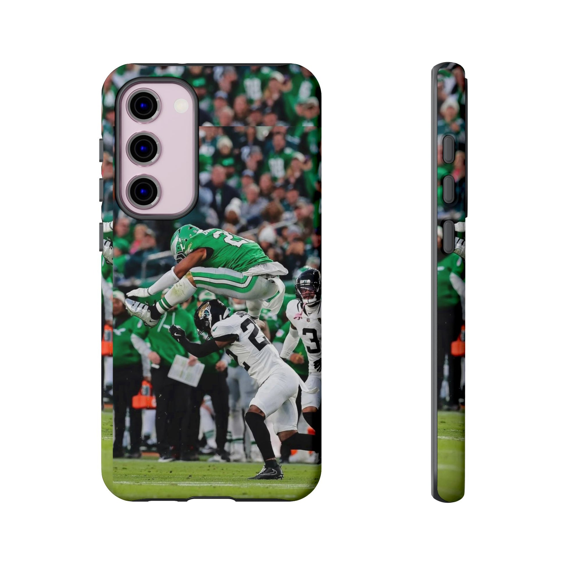 Saquon Barkley The Huddle Eagles Football Tough Cases for iPhones, Samsung, and Pixel