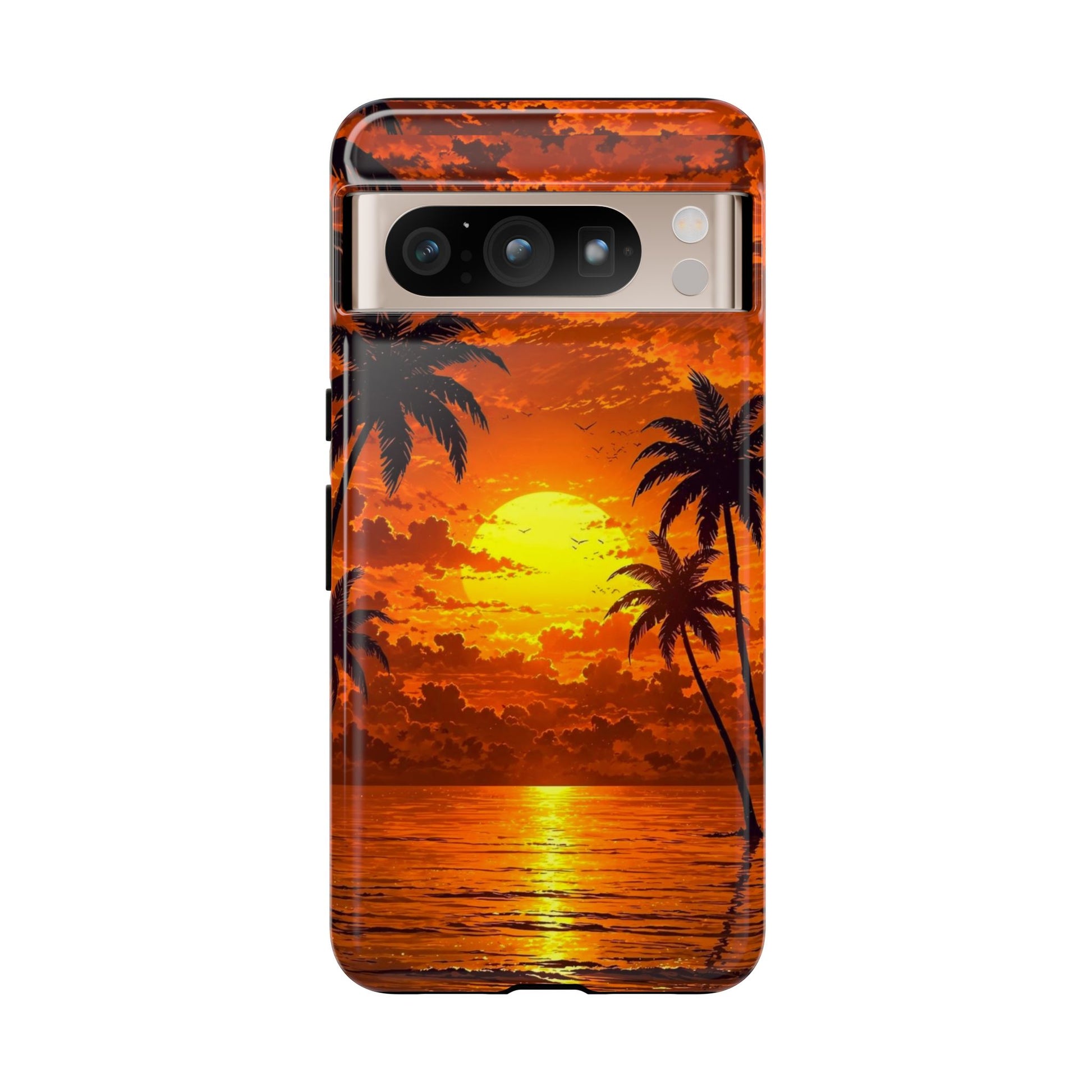 Beautiful Beach Sunset Tough Cases for iPhones, Samsung, and Pixel