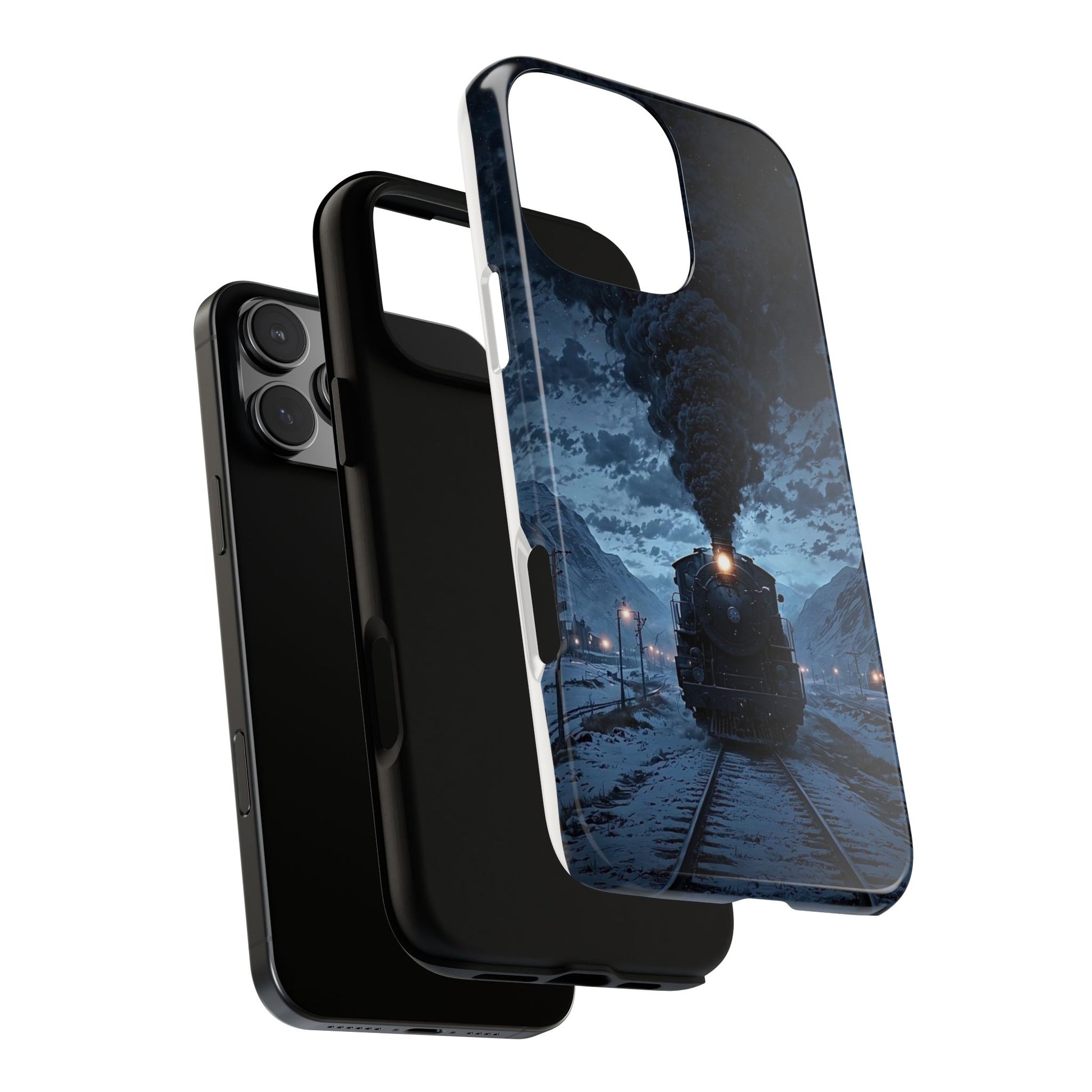 Steam Engine Train Themed Tough Cases for iPhones, Samsung, and Pixel