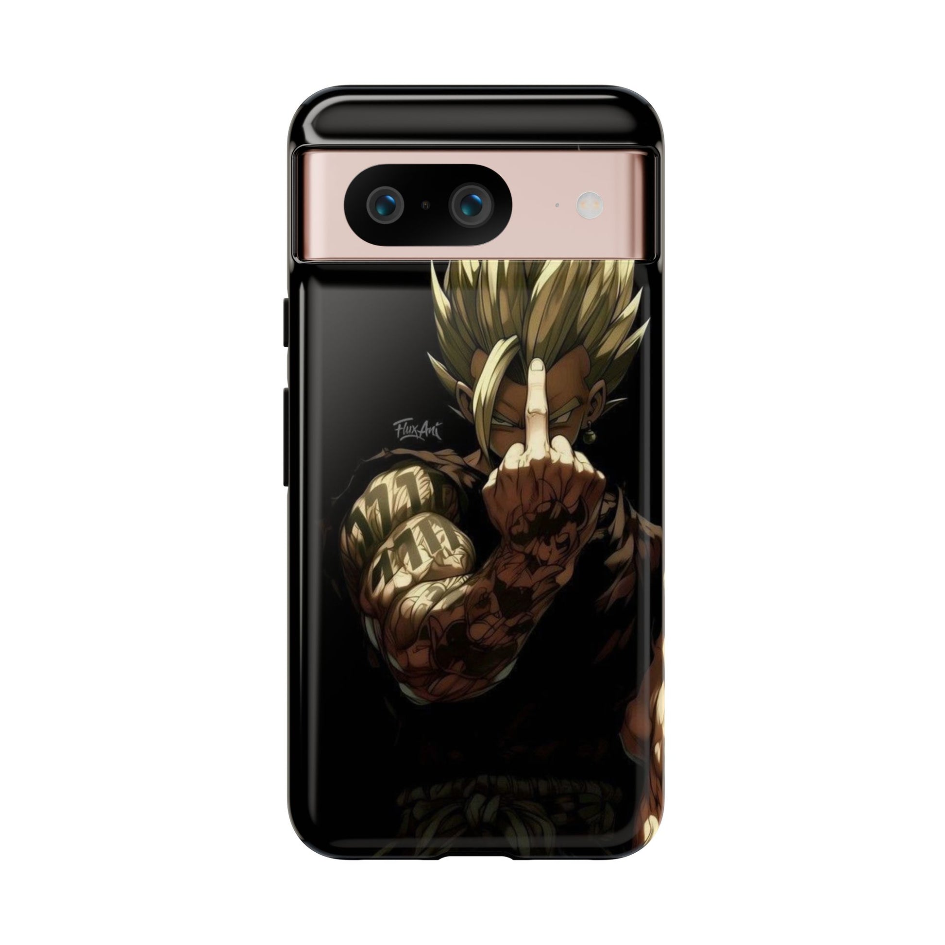 Middle Finger SS Goku Dragon Ball Z Tough Cases for iPhones, Samsung, and Pixel