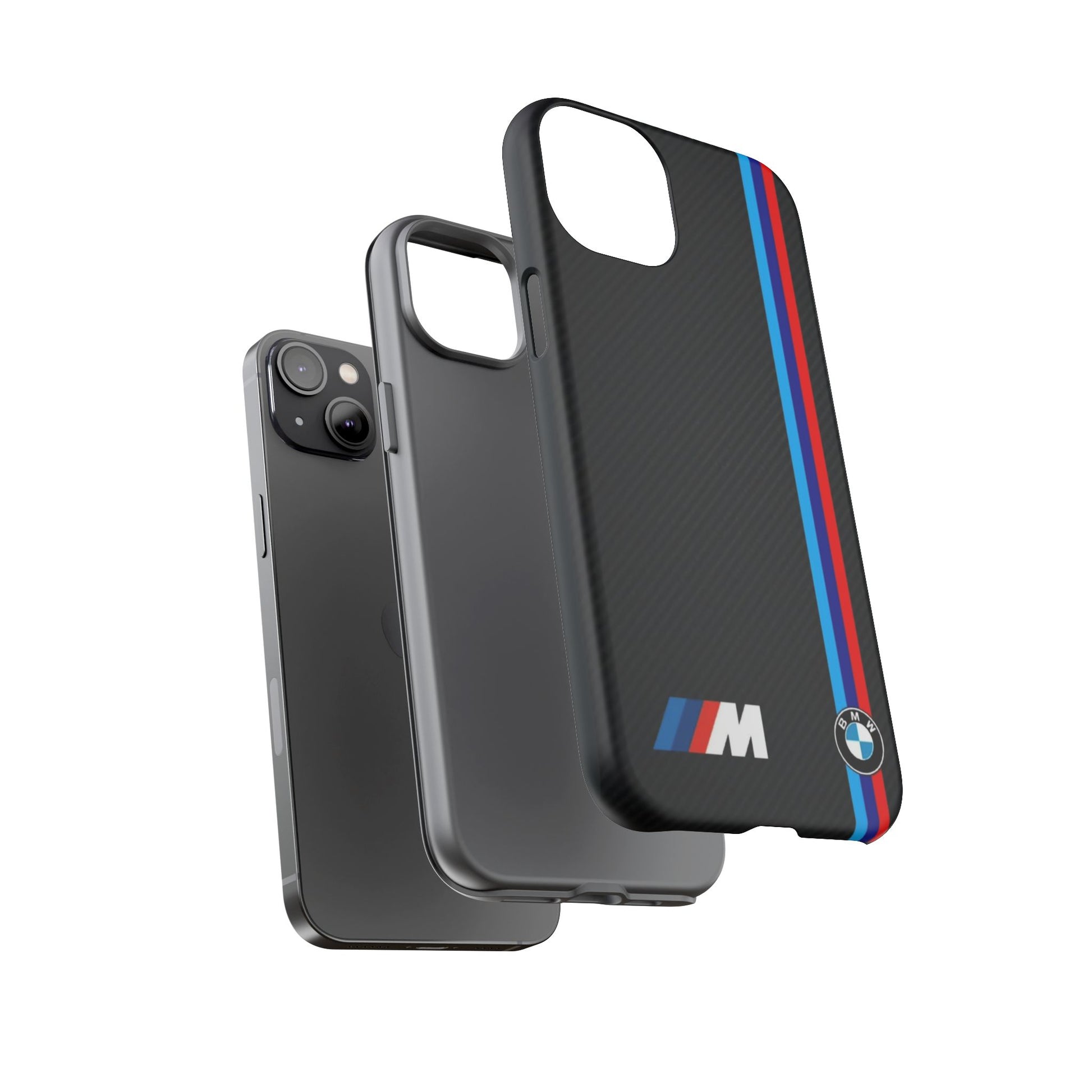 BMW M Stripes Carbon Fiber Design Tough Cases for iPhones, Samsung, and Pixel