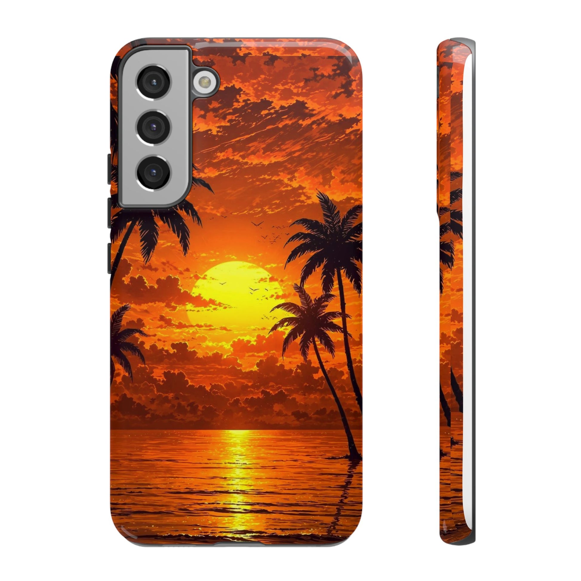 Beautiful Beach Sunset Tough Cases for iPhones, Samsung, and Pixel