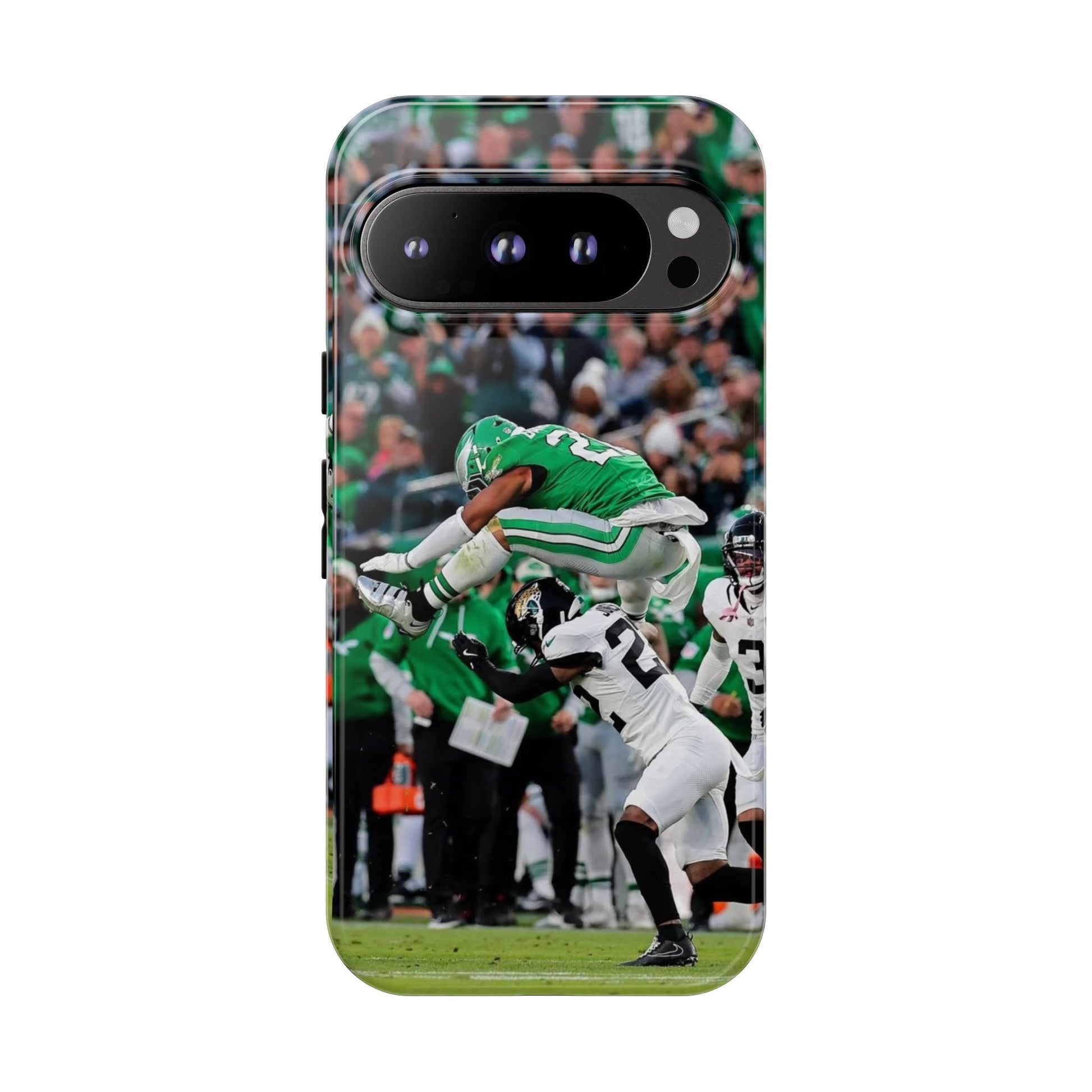 Saquon Barkley The Huddle Eagles Football Tough Cases for iPhones, Samsung, and Pixel