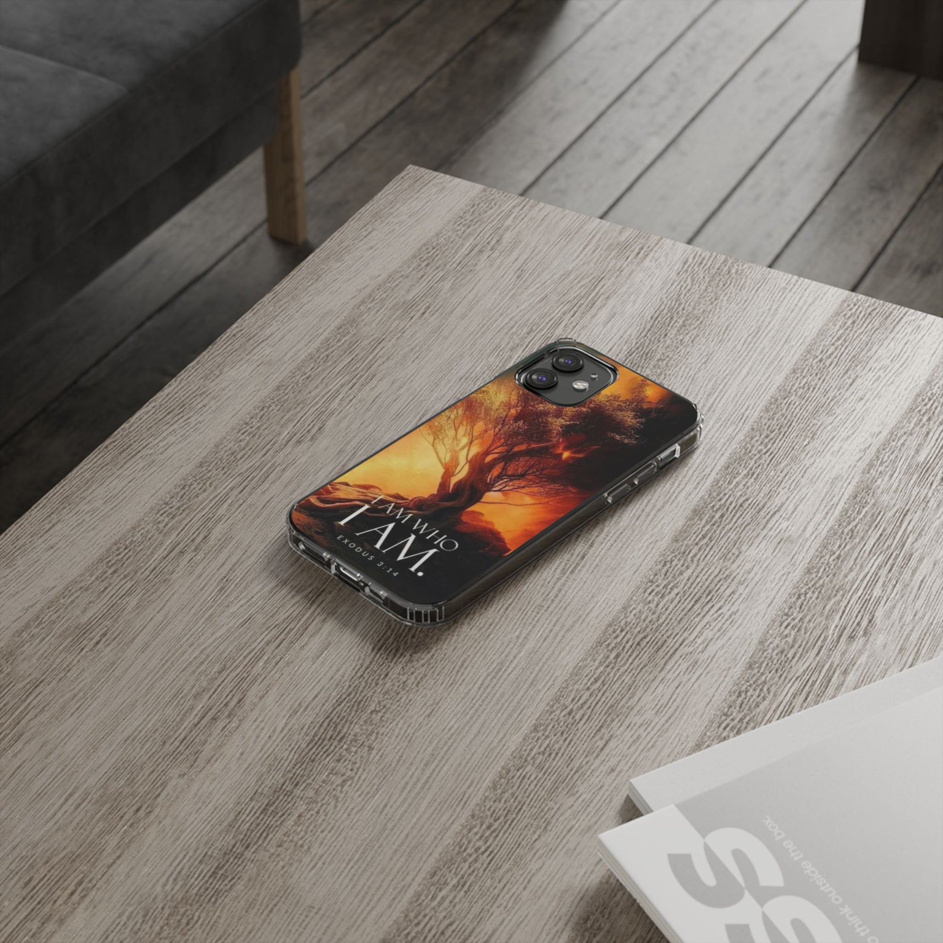 Phone Case, I Am Who I Am Bible Verse Clear Case for Iphone Samsung, Religious