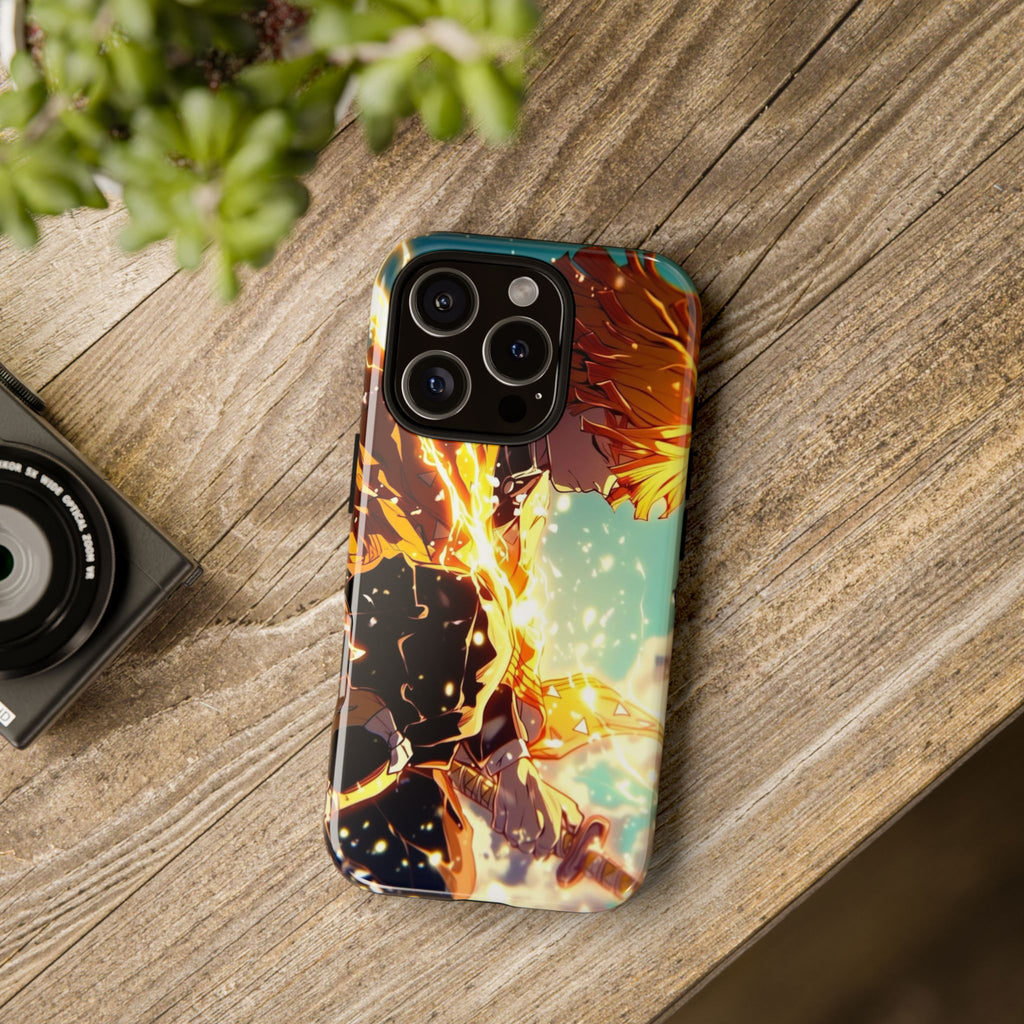 Demon Slayer Zenitsu Anime Theme Phone Case, Tough Cases for iPhones, Samsung, and Pixel