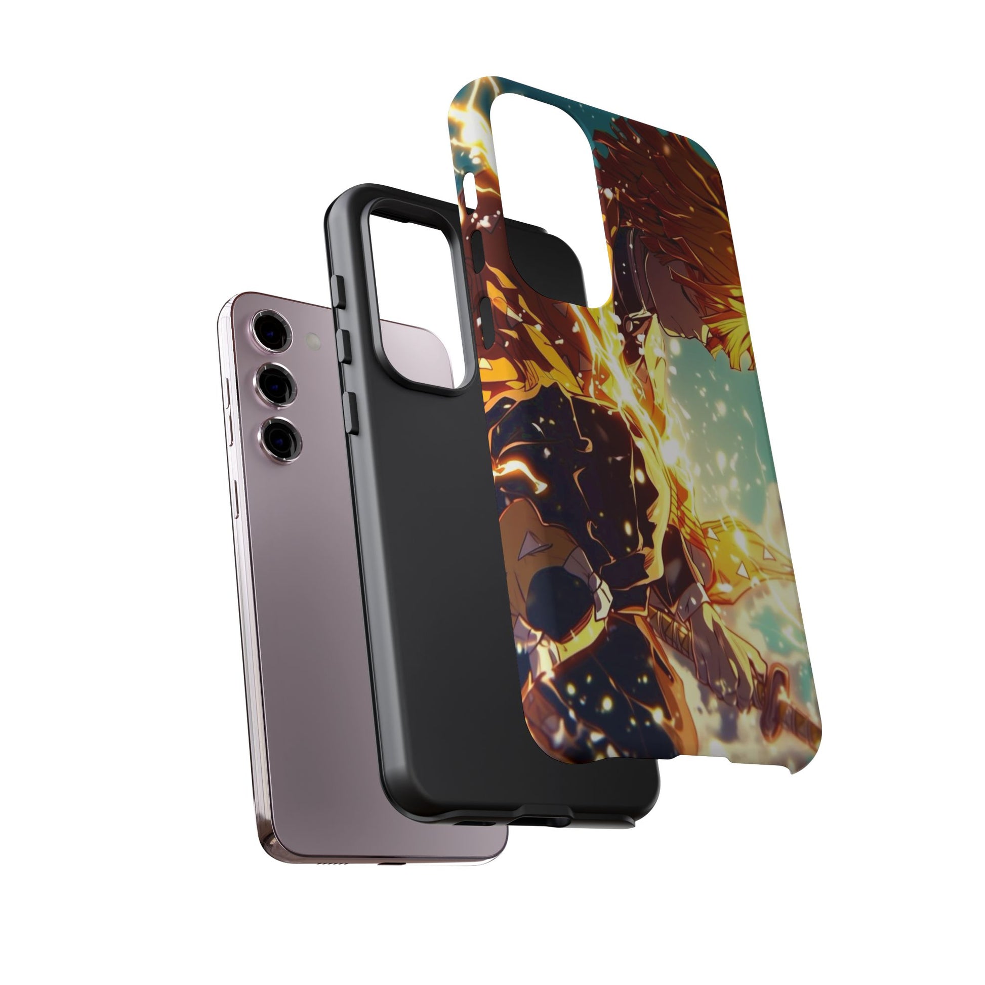 Demon Slayer Zenitsu Anime Theme Phone Case, Tough Cases for iPhones, Samsung, and Pixel