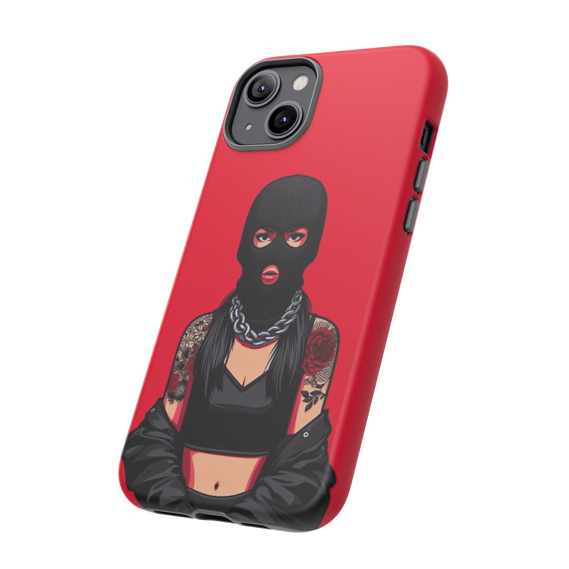 Thug Girl Red Design Tough Cases for iPhones, Samsung, and Pixel