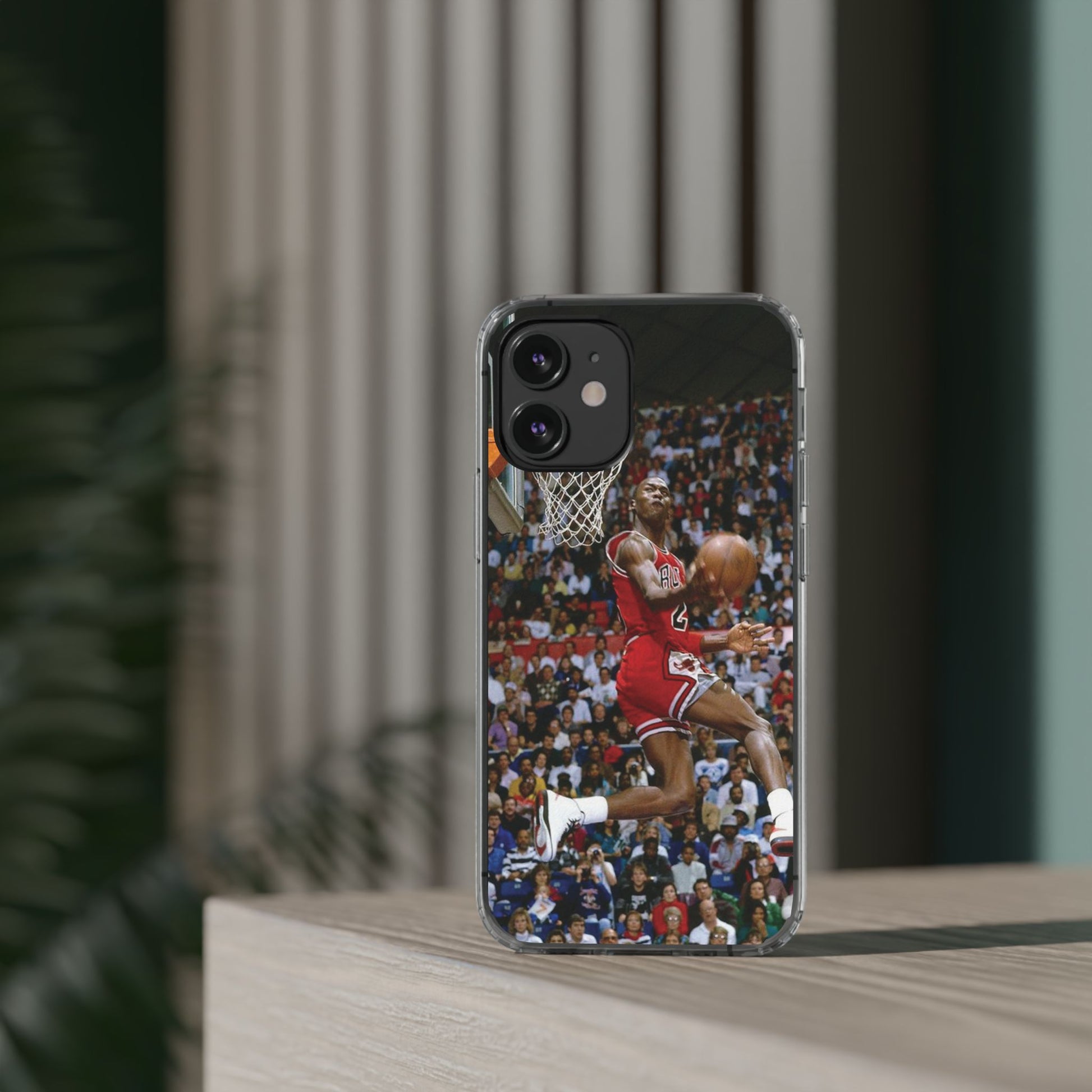 Vintage Jordan Dunk themed Basketball Inspired design Clear Phone Cases