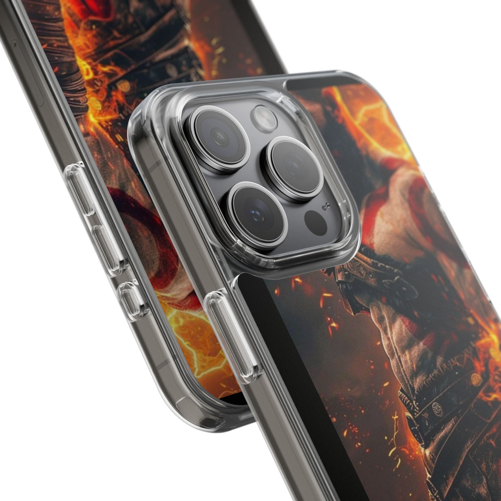 Kratos The God of War Inspired Design Clear Phone Cover