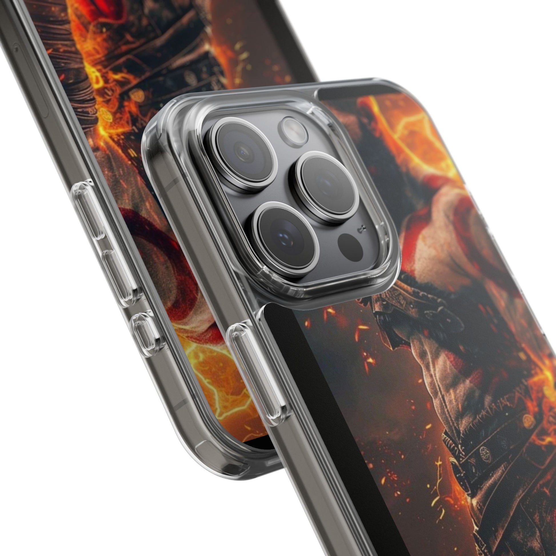 Kratos The God of War Inspired Design Clear Phone Cover