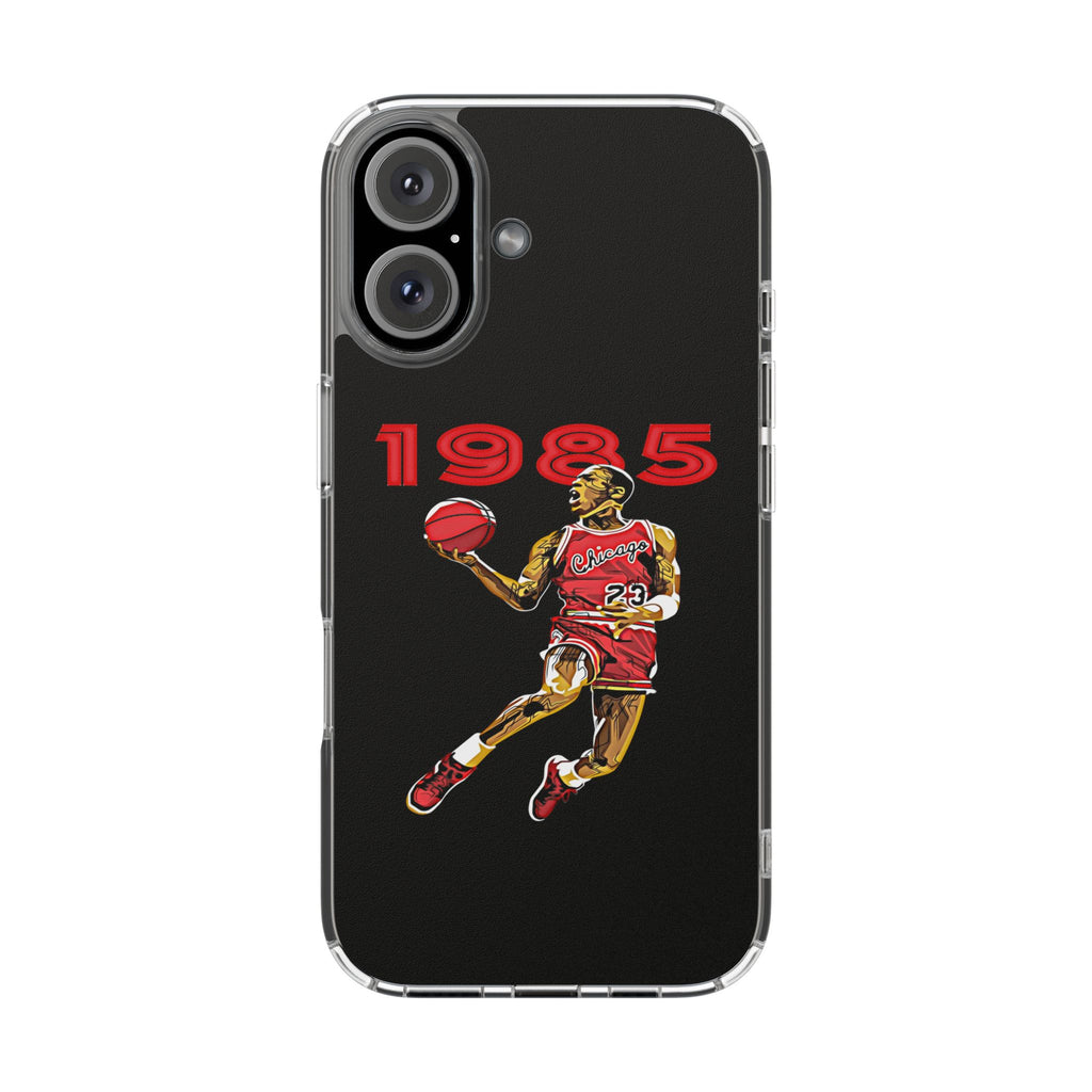 1985 Jordan Slam Dunk themed Basketball Inspired design Clear Phone Cases