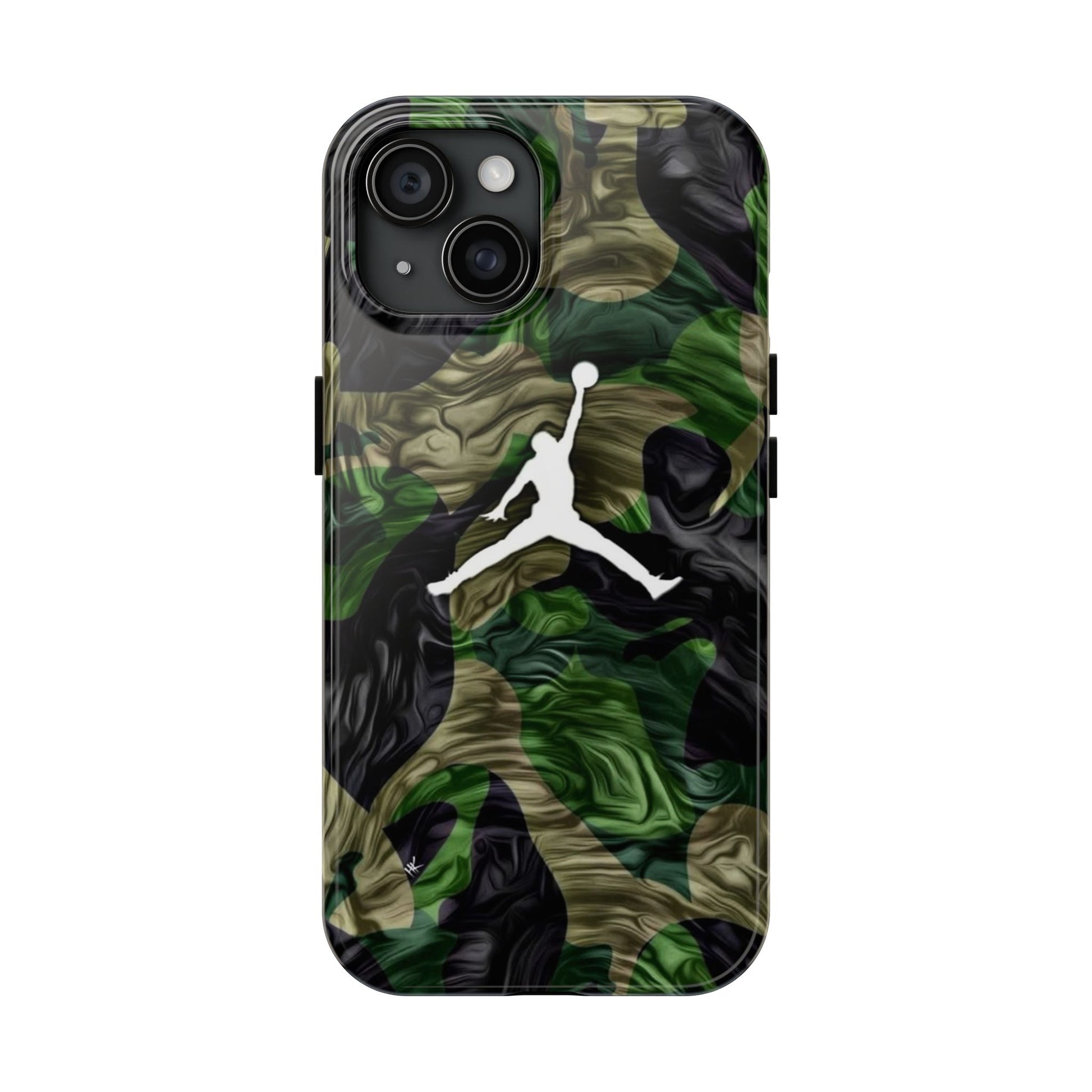 Green camouflage Jumpman Theme Phone Cases for Iphones & Samsung Phones