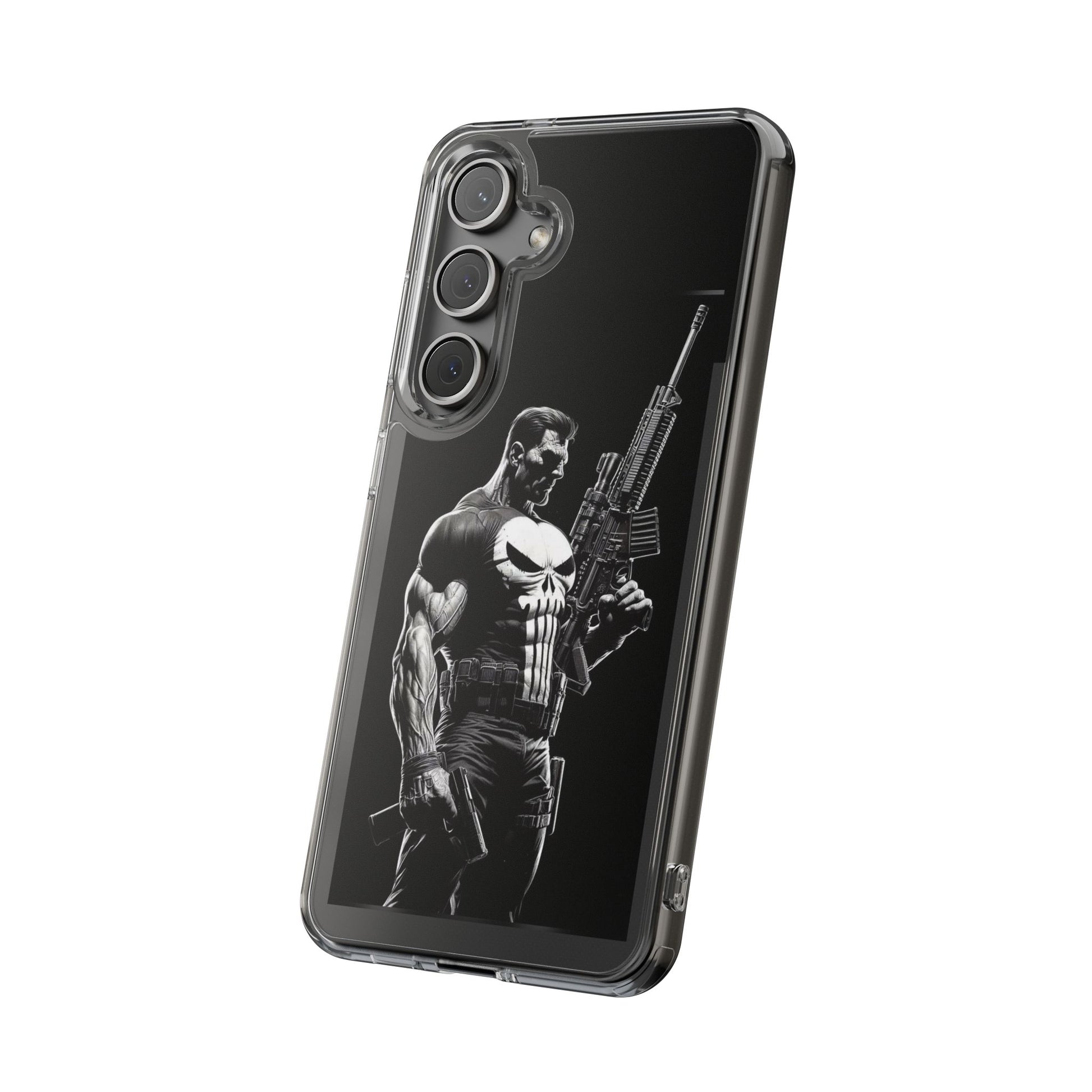 Phone Case, Comic book Inspired Design Punisher, Clear Phone Cover, Funny