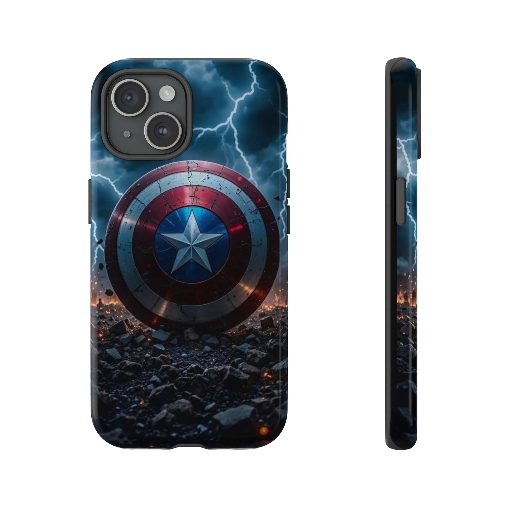 Captain America Shield Tough Cases for iPhones, Samsung, and Pixel