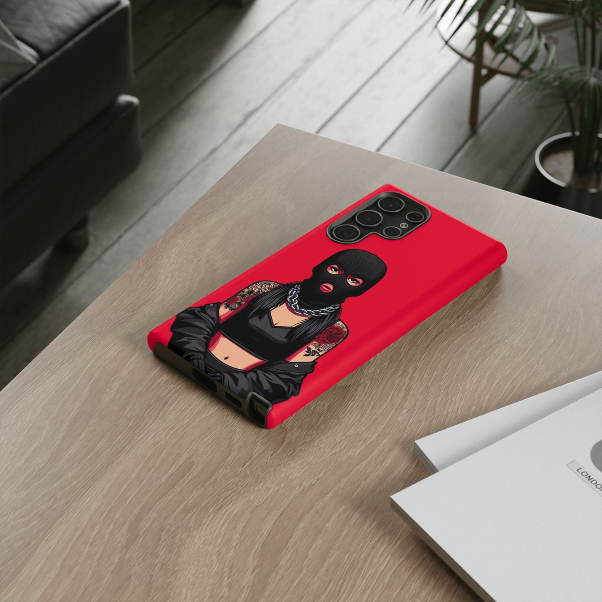 Thug Girl Red Design Tough Cases for iPhones, Samsung, and Pixel