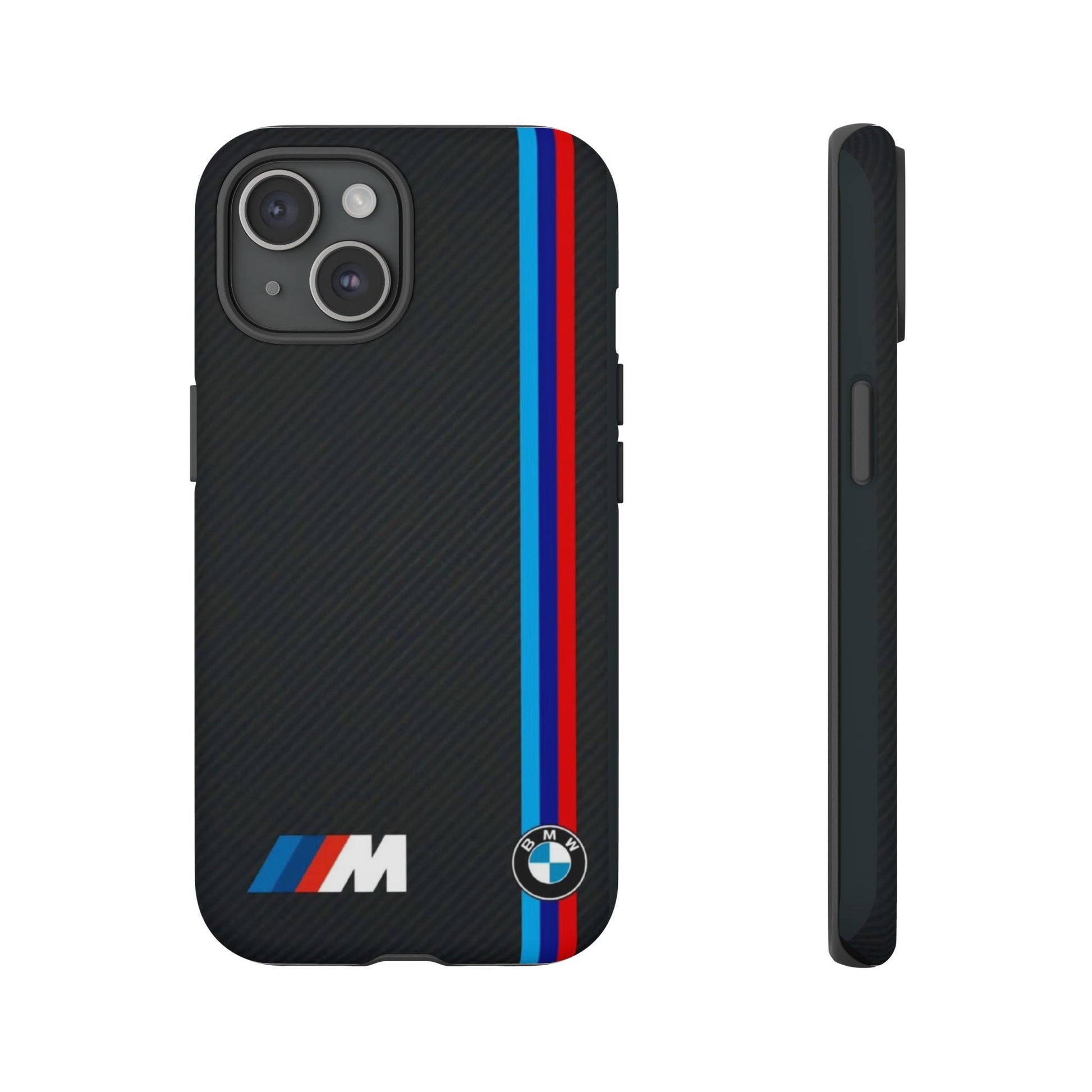 BMW M Stripes Carbon Fiber Design Tough Cases for iPhones, Samsung, and Pixel