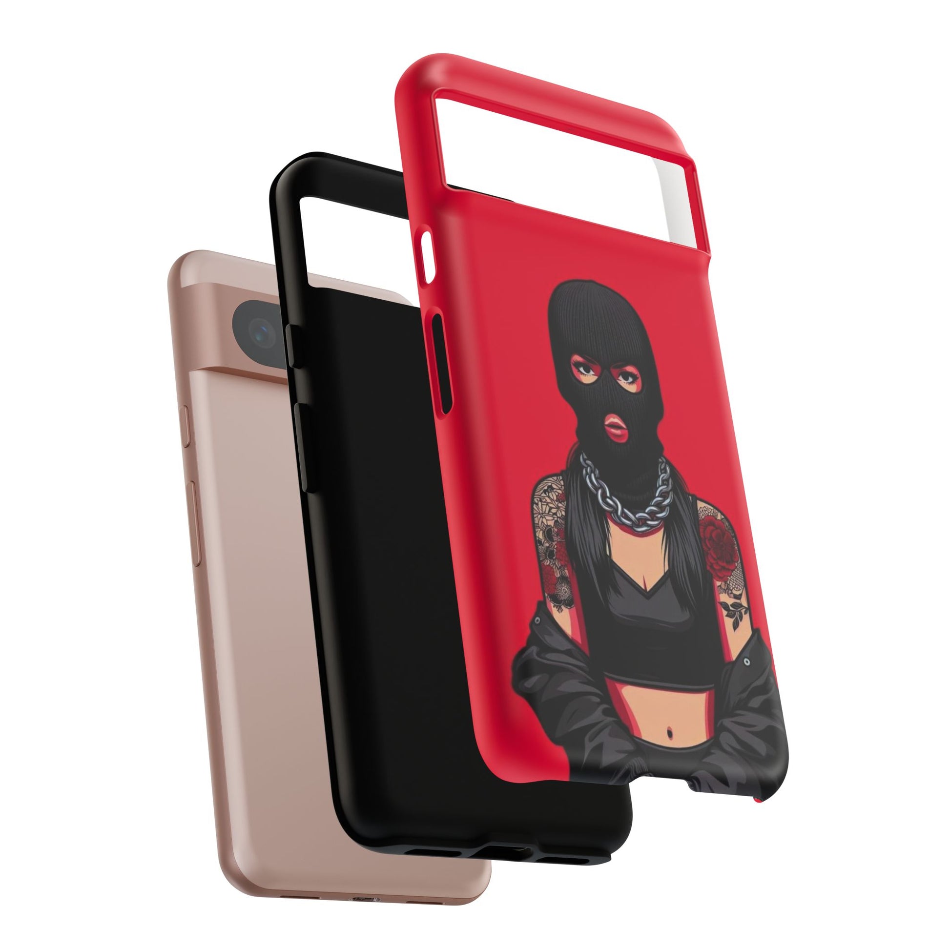 Thug Girl Red Design Tough Cases for iPhones, Samsung, and Pixel
