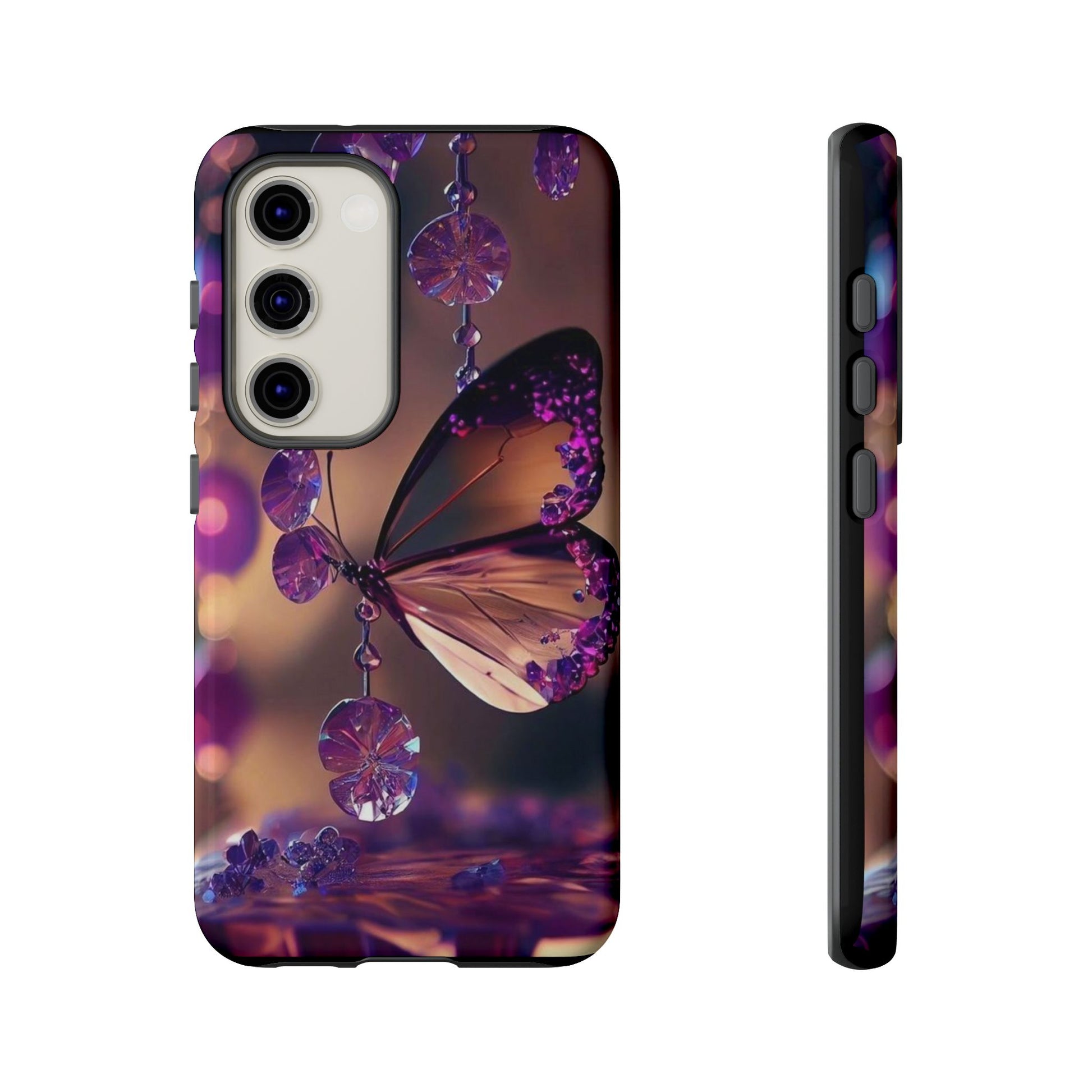 Purple Butterfly Tough Cases for iPhones, Samsung, and Pixel