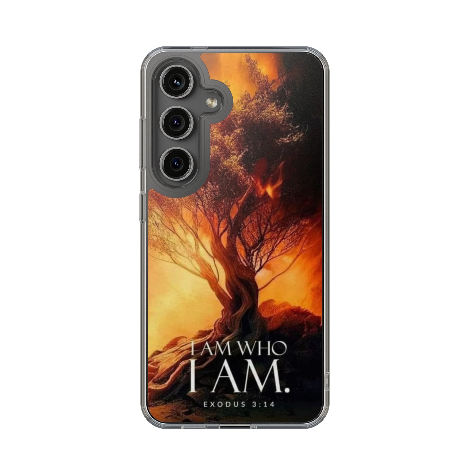Phone Case, I Am Who I Am Bible Verse Clear Case for Iphone Samsung, Religious