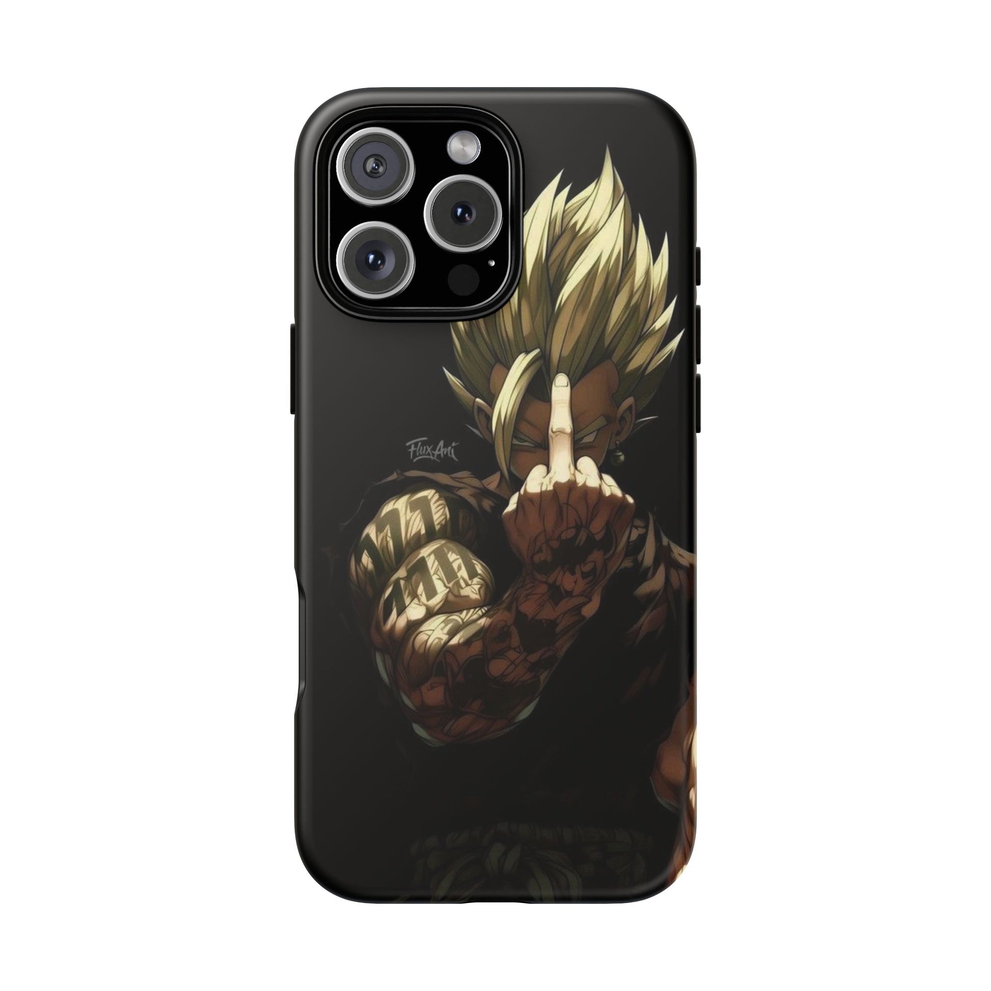 Middle Finger SS Goku Dragon Ball Z Tough Cases for iPhones, Samsung, and Pixel