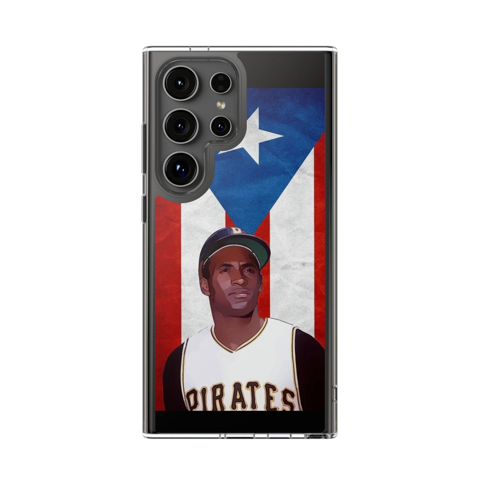 Puerto Rican Baseball Legend Clemente inspired Protective Iphone, Samsung case