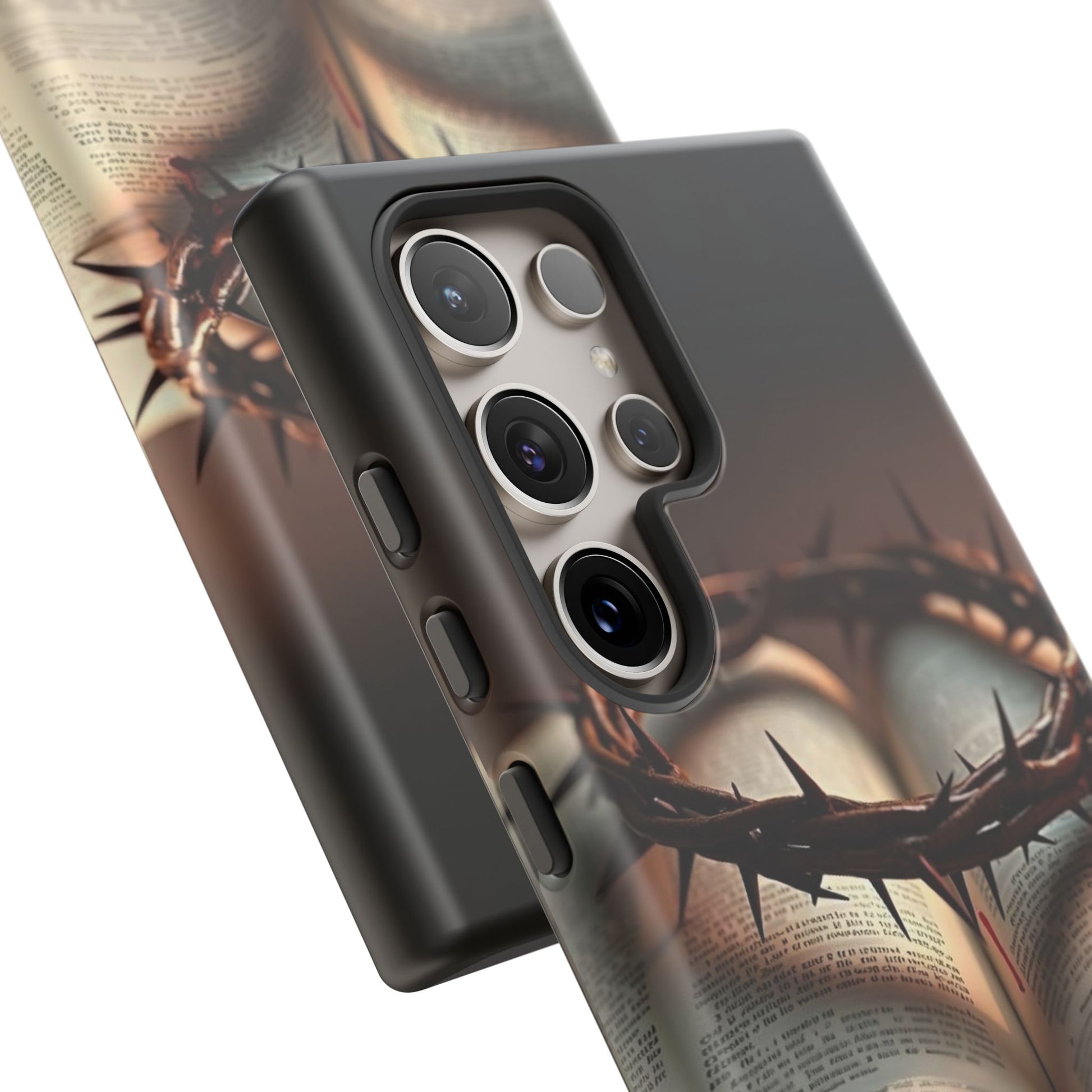 Crown of Thorns and Bible Christian Tough Cases for iPhones, Samsung, and Pixel