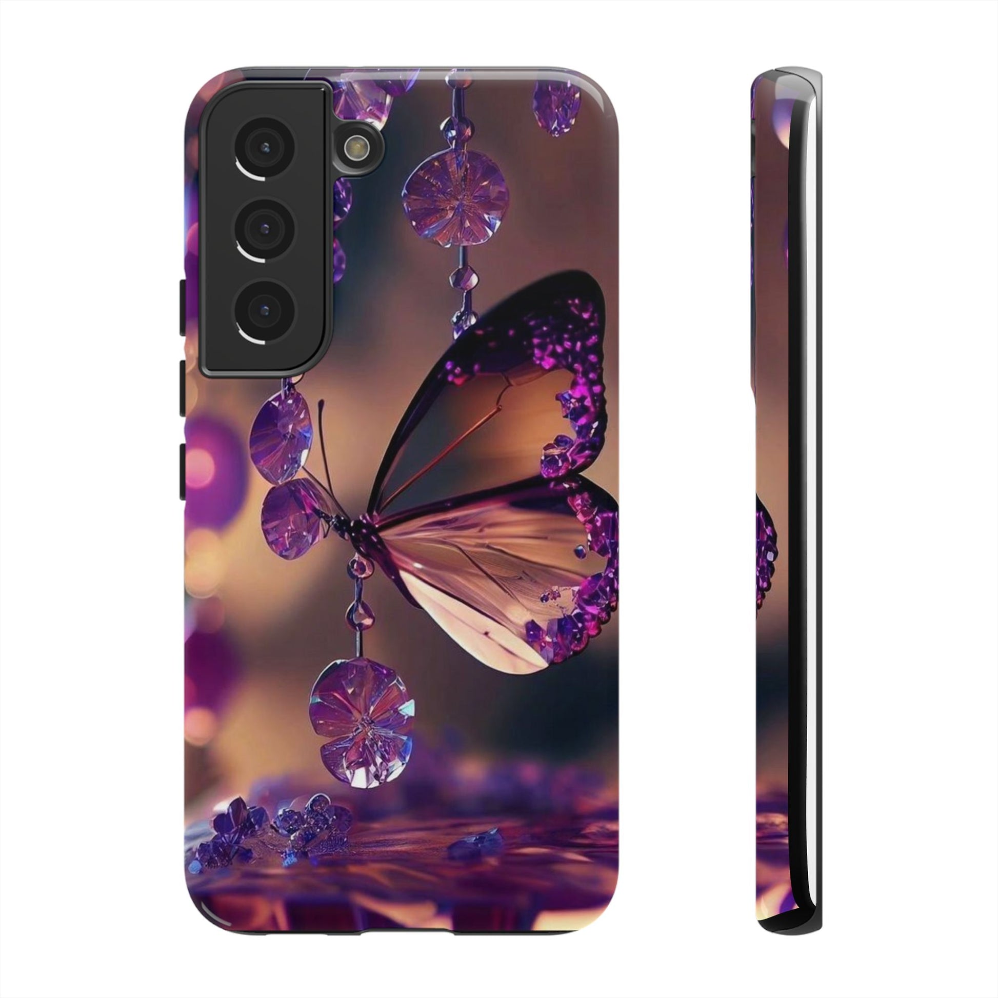 Purple Butterfly Tough Cases for iPhones, Samsung, and Pixel