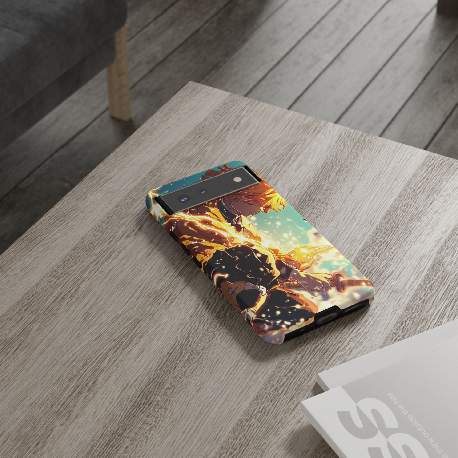 Demon Slayer Zenitsu Anime Theme Phone Case, Tough Cases for iPhones, Samsung, and Pixel