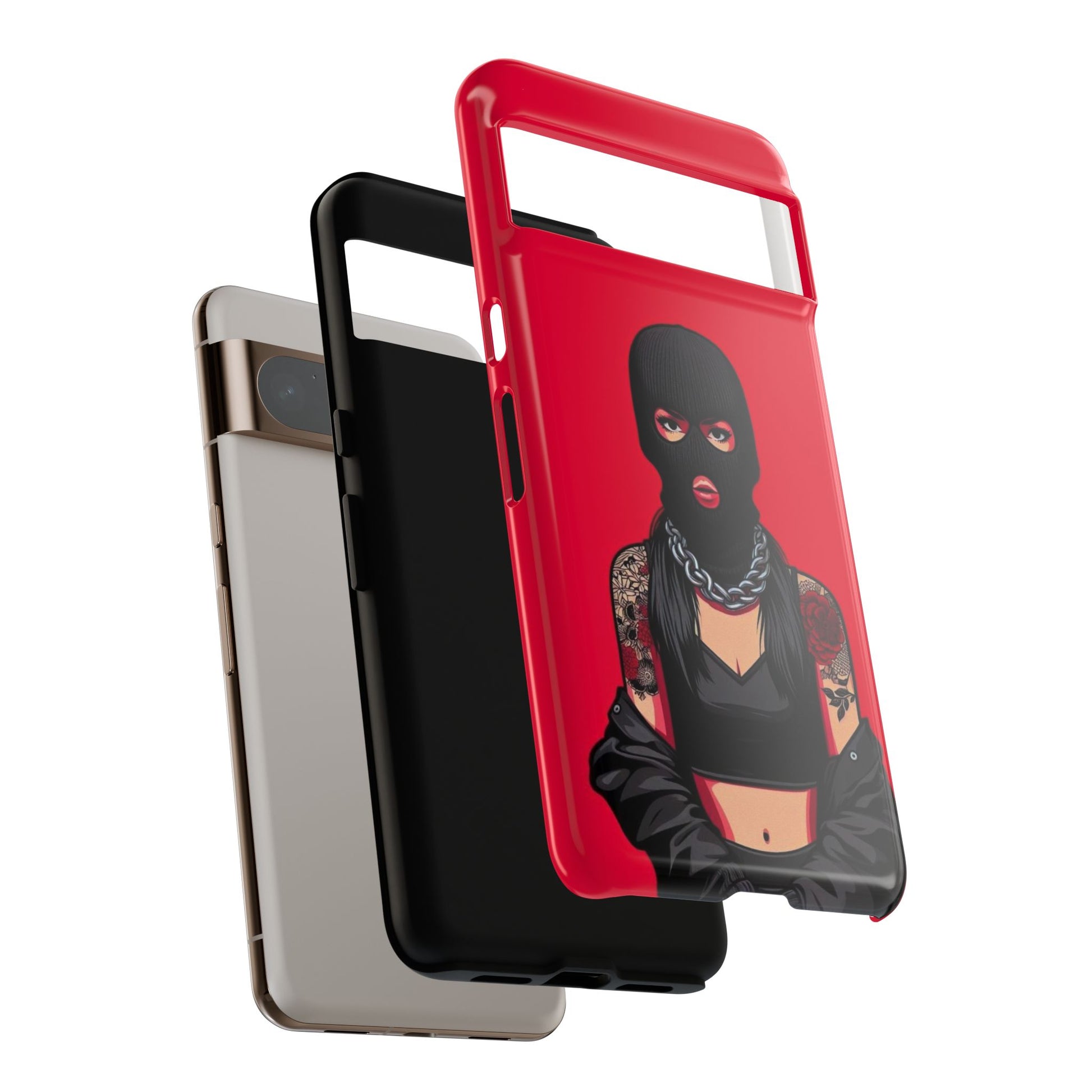 Thug Girl Red Design Tough Cases for iPhones, Samsung, and Pixel