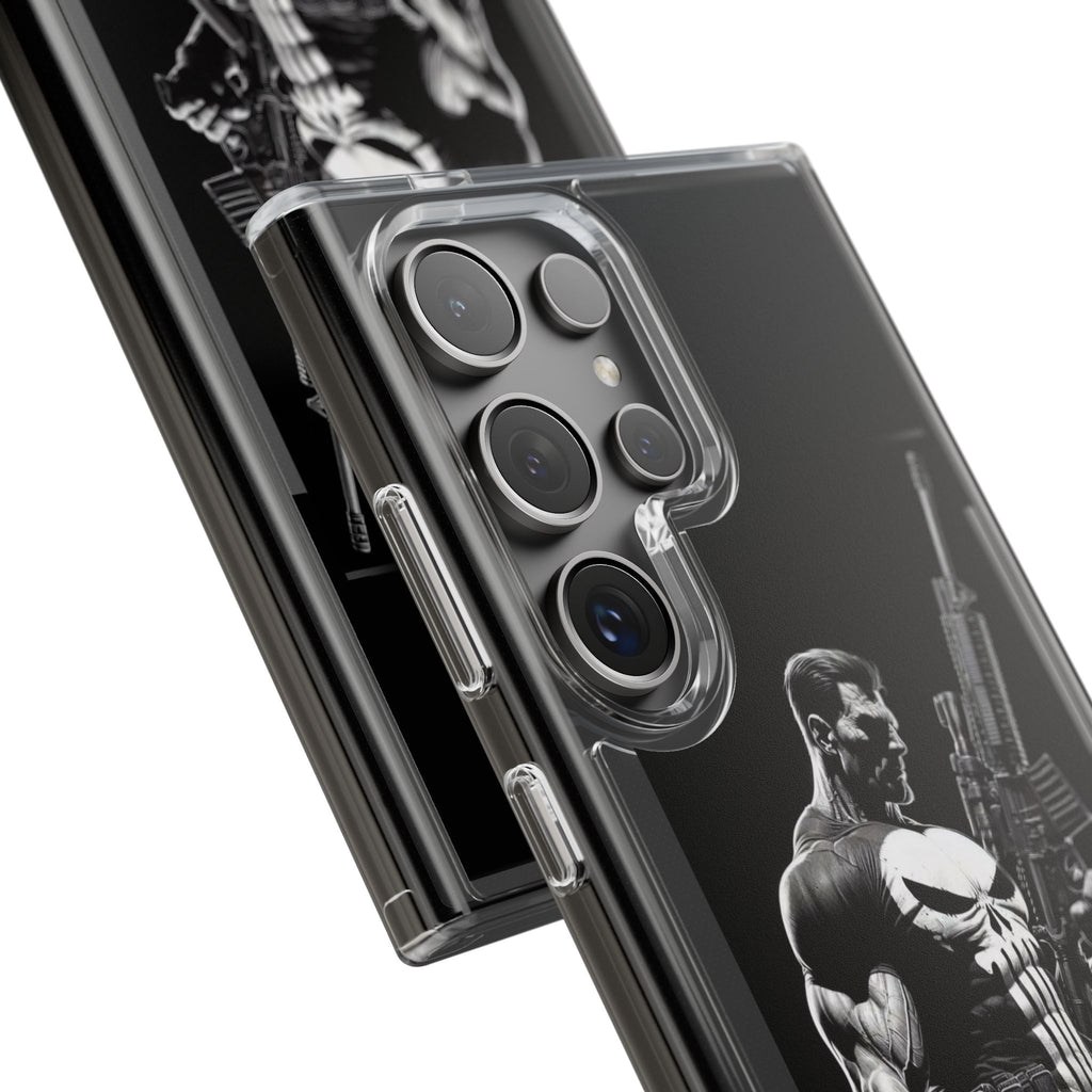 Phone Case, Comic book Inspired Design Punisher, Clear Phone Cover, Funny