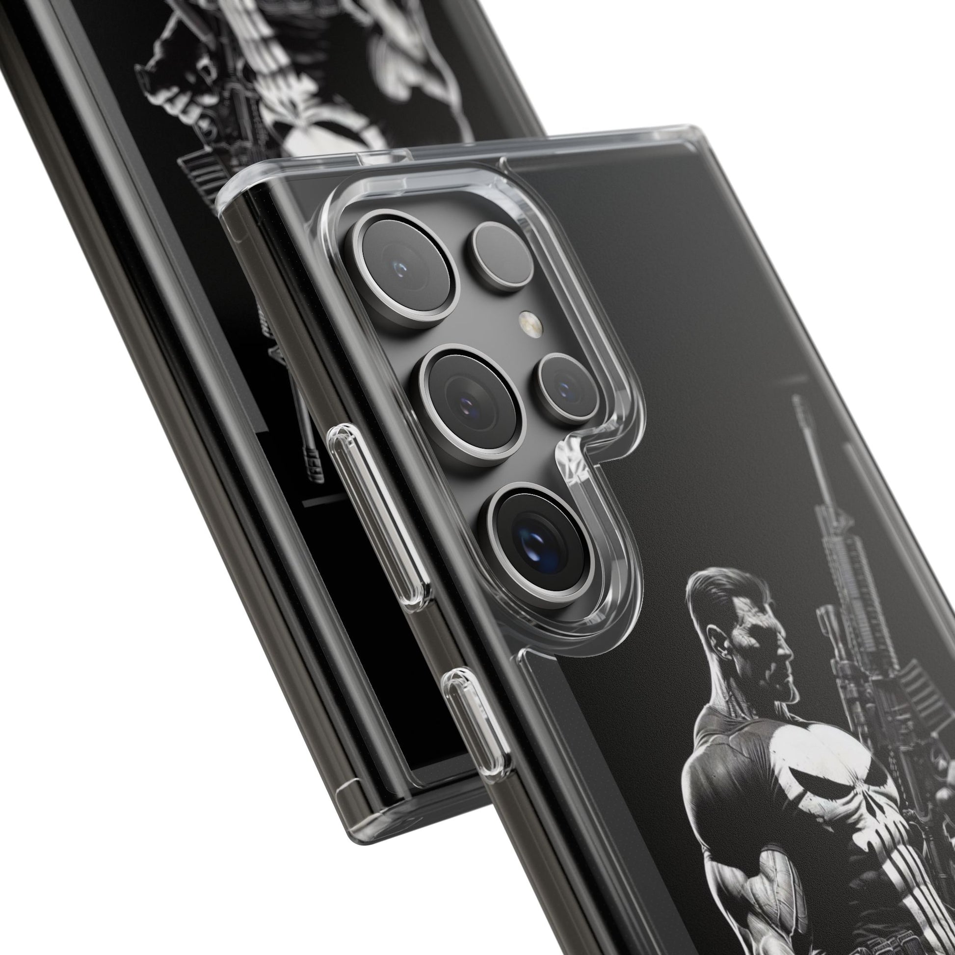Phone Case, Comic book Inspired Design Punisher, Clear Phone Cover, Funny
