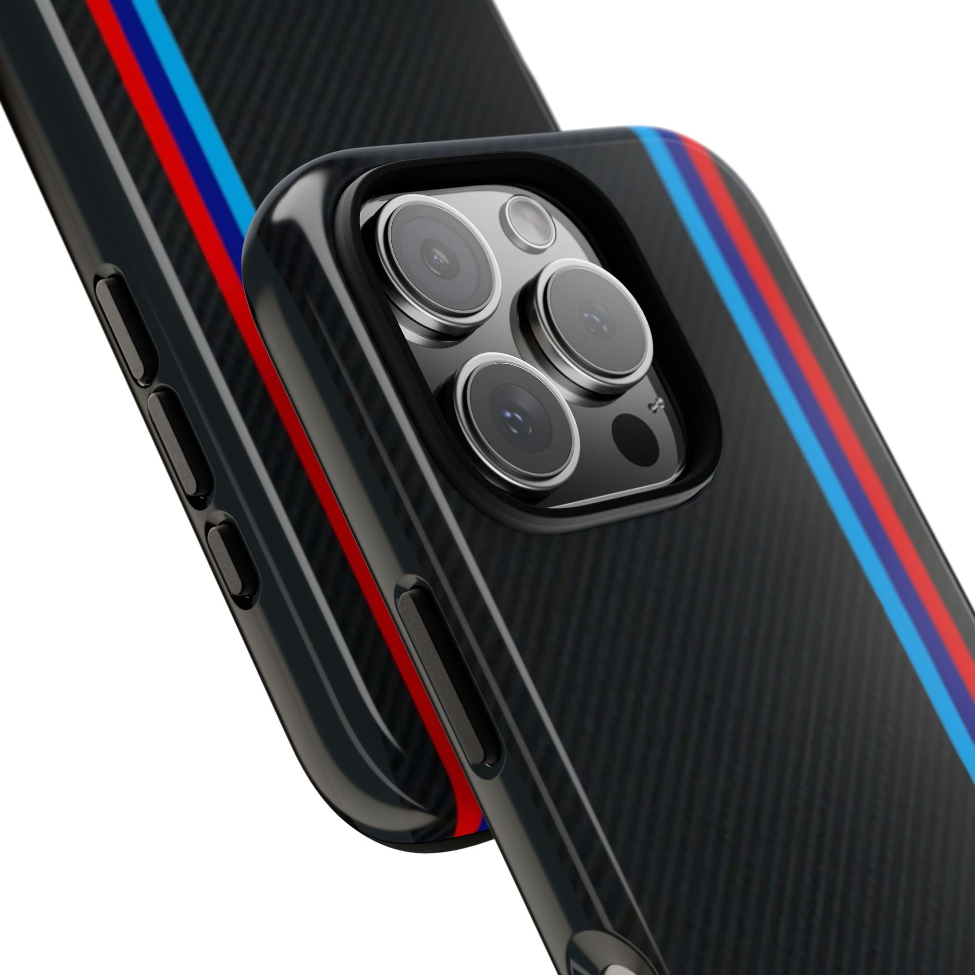 BMW M Stripes Carbon Fiber Design Tough Cases for iPhones, Samsung, and Pixel