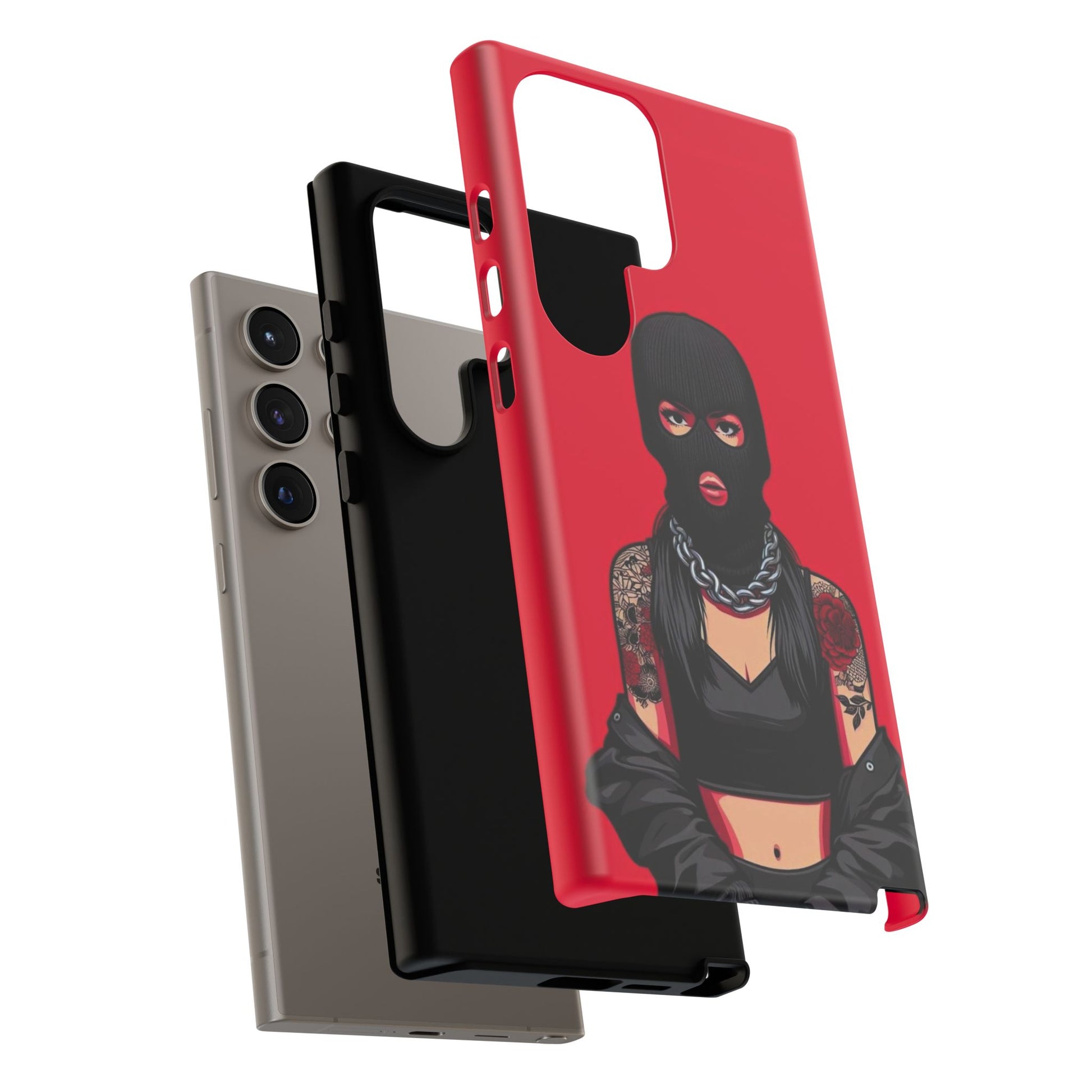 Thug Girl Red Design Tough Cases for iPhones, Samsung, and Pixel