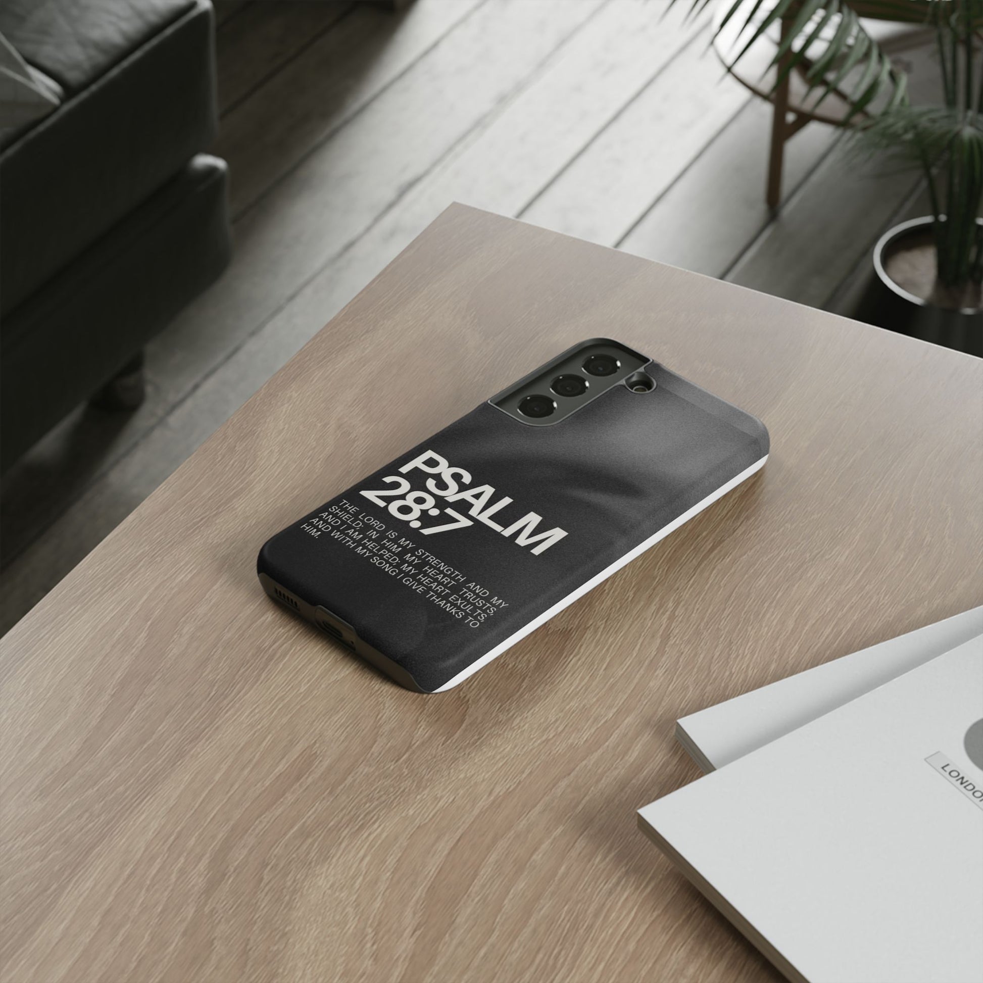 Christian Themed Psalms 28:7 Phone Case, Tough Cases for iPhones, Samsung, and Pixel