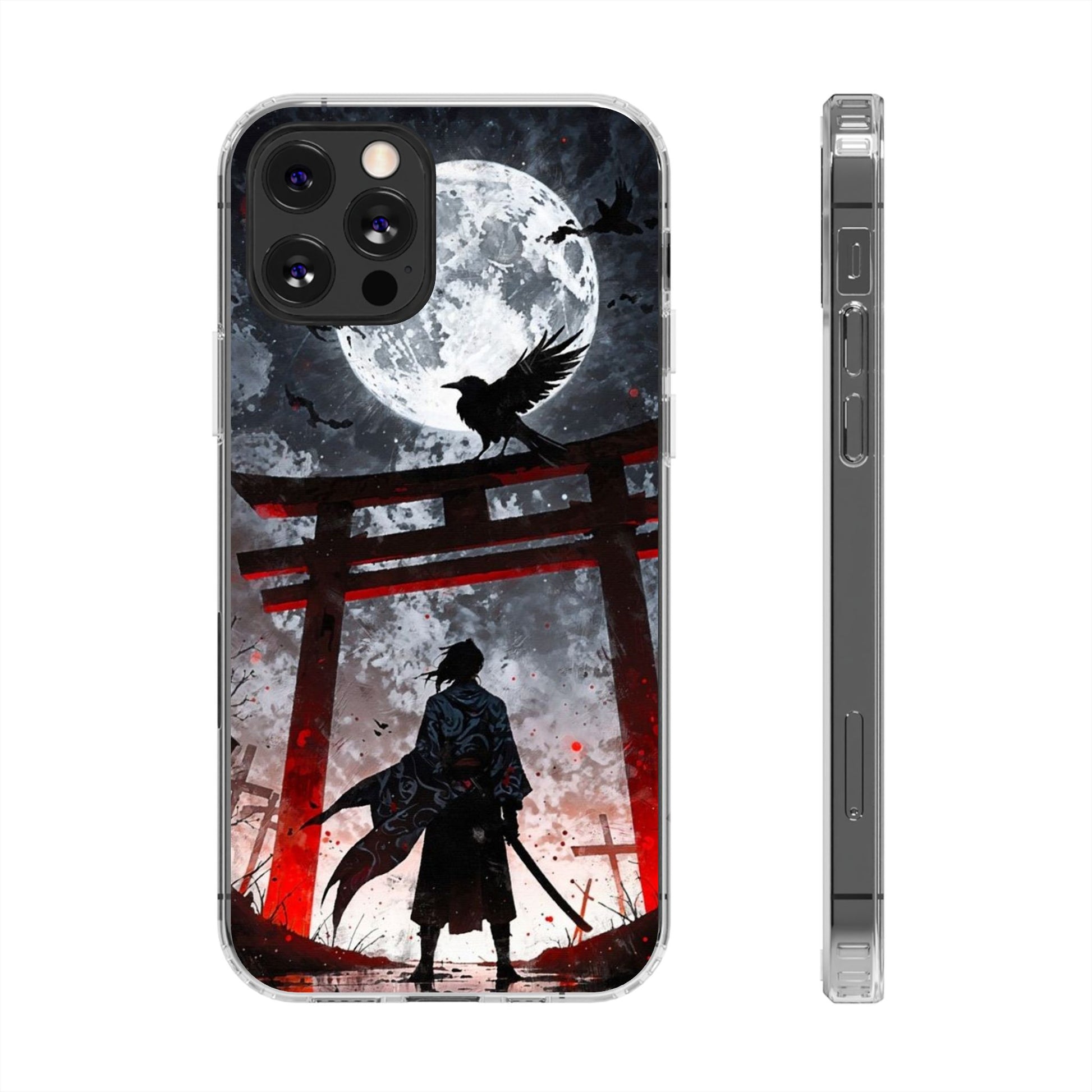 The Lone Samurai and Crow Design case for Iphone and Samsung phones
