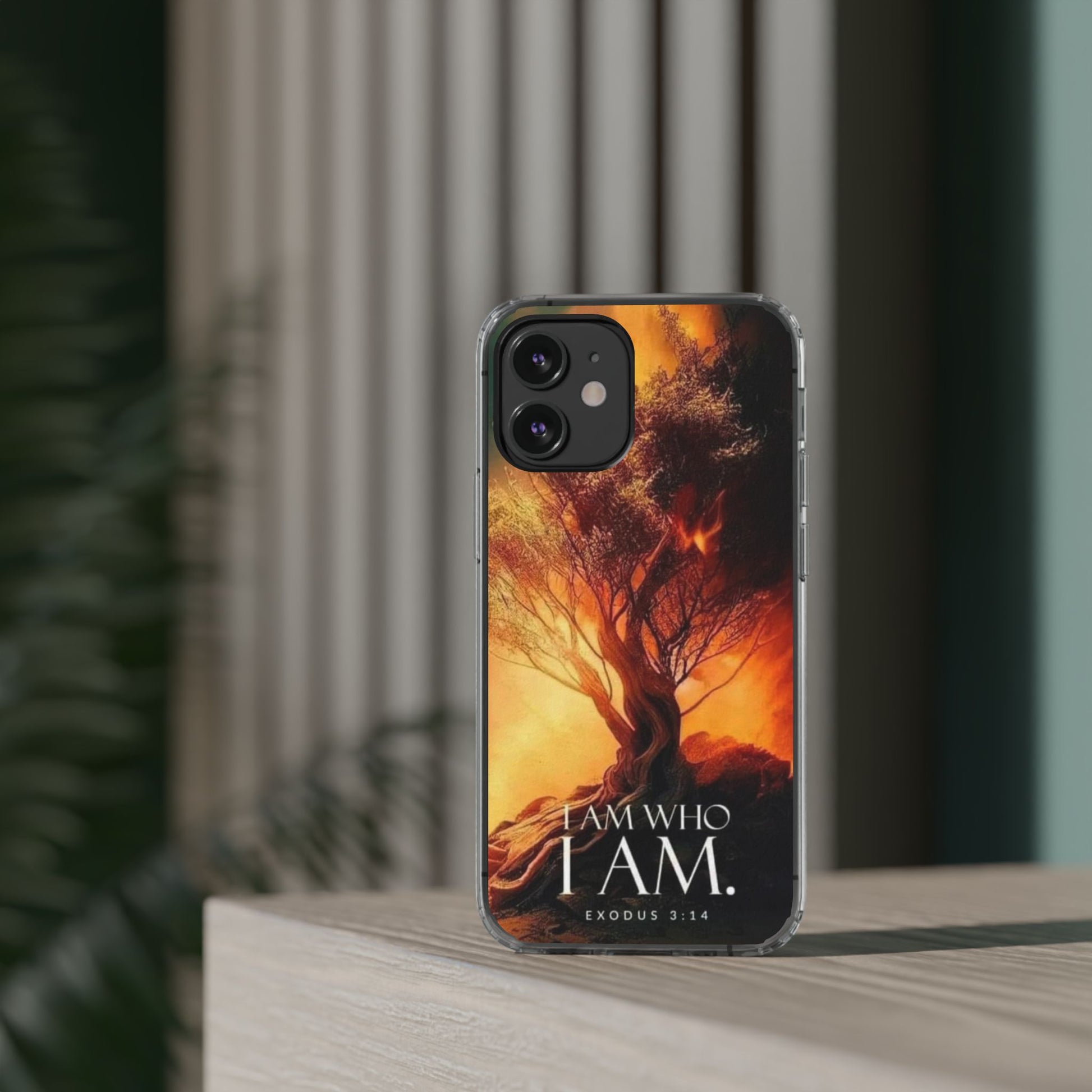 Phone Case, I Am Who I Am Bible Verse Clear Case for Iphone Samsung, Religious