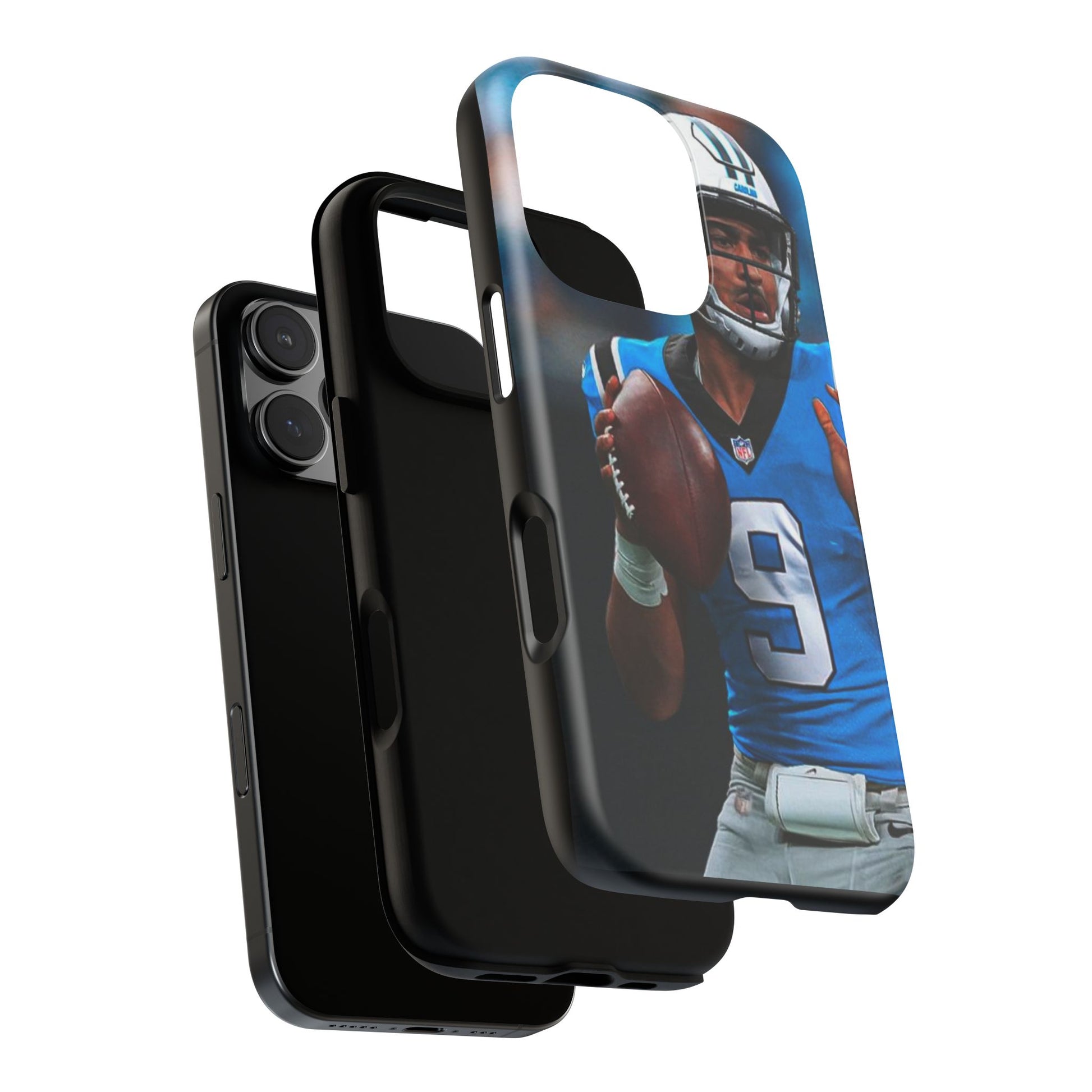 Carolina Panthers Bryce Young Football Tough Cases for iPhones, Samsung, and Pixel