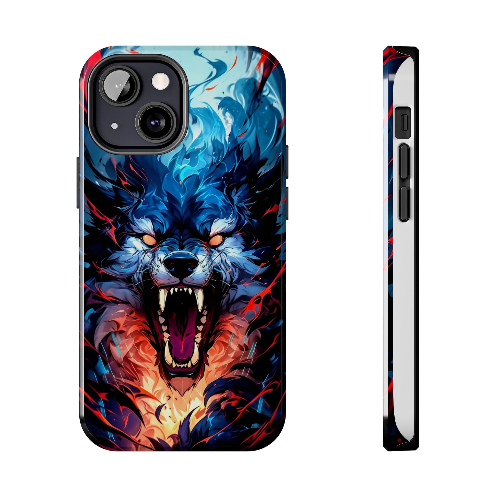 Aggressive Wolf Art Themed Tough Phone Cases for Iphones & Samsung Phones