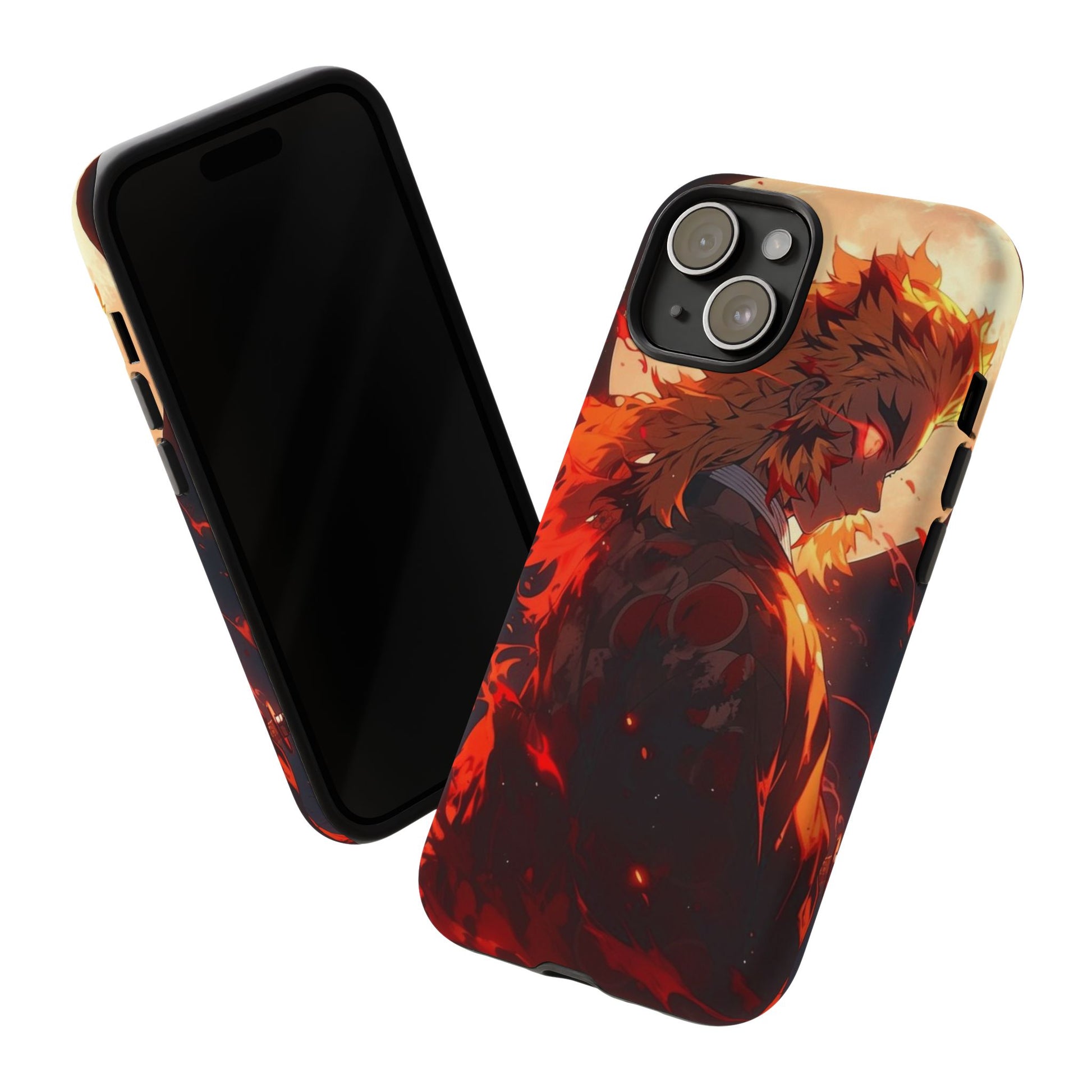 Demon Sl;ayer Rengoku Anime Phone Case, Tough Cases for iPhones, Samsung, and Pixel
