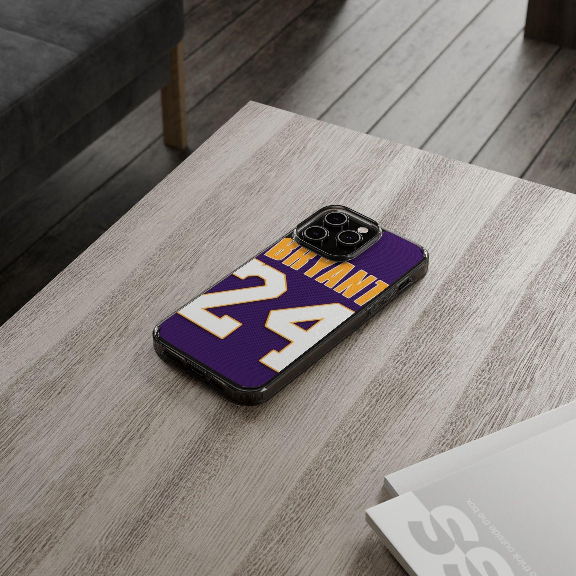 Kobe Purple Basketball Jersey Inspired design Clear Phone Cases
