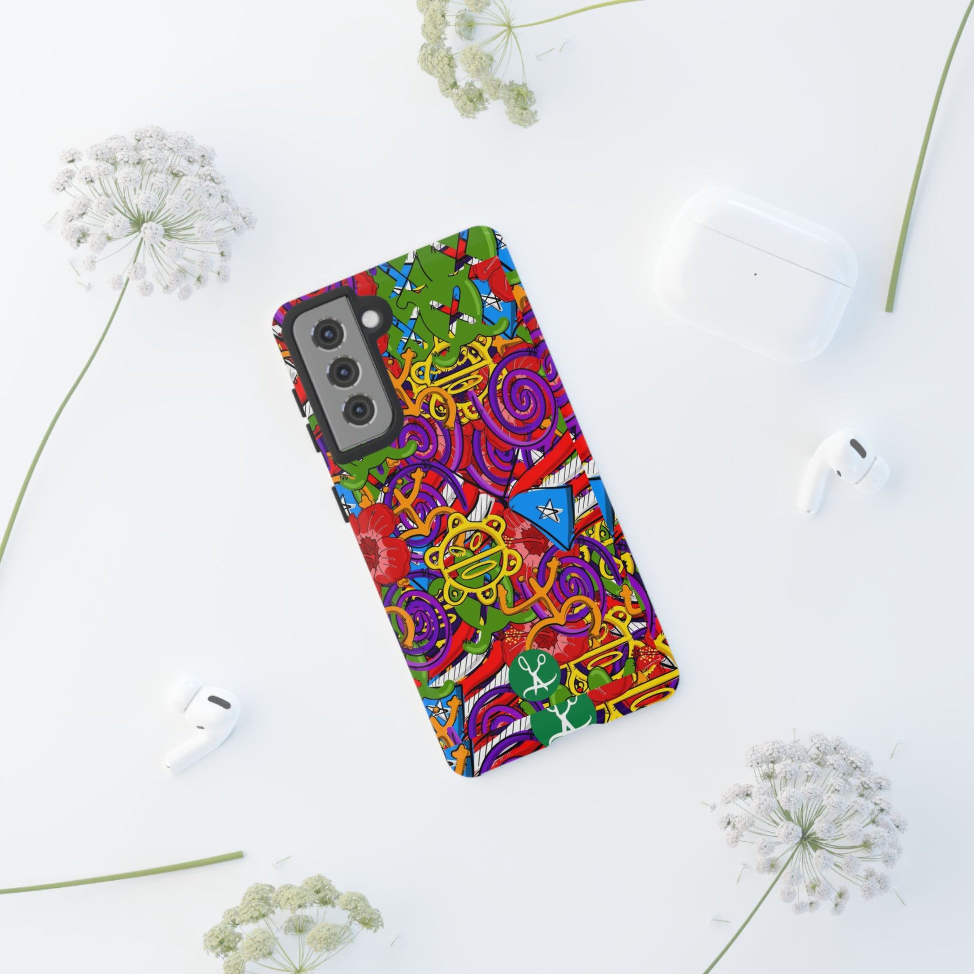 Puerto Rico Taino Tribal Art Tough Cases for iPhones, Samsung, and Pixel
