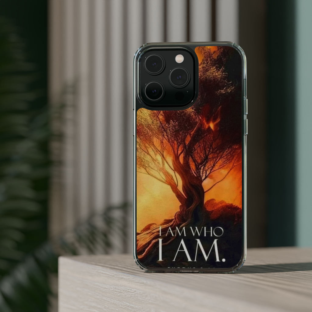 Phone Case, I Am Who I Am Bible Verse Clear Case for Iphone Samsung, Religious