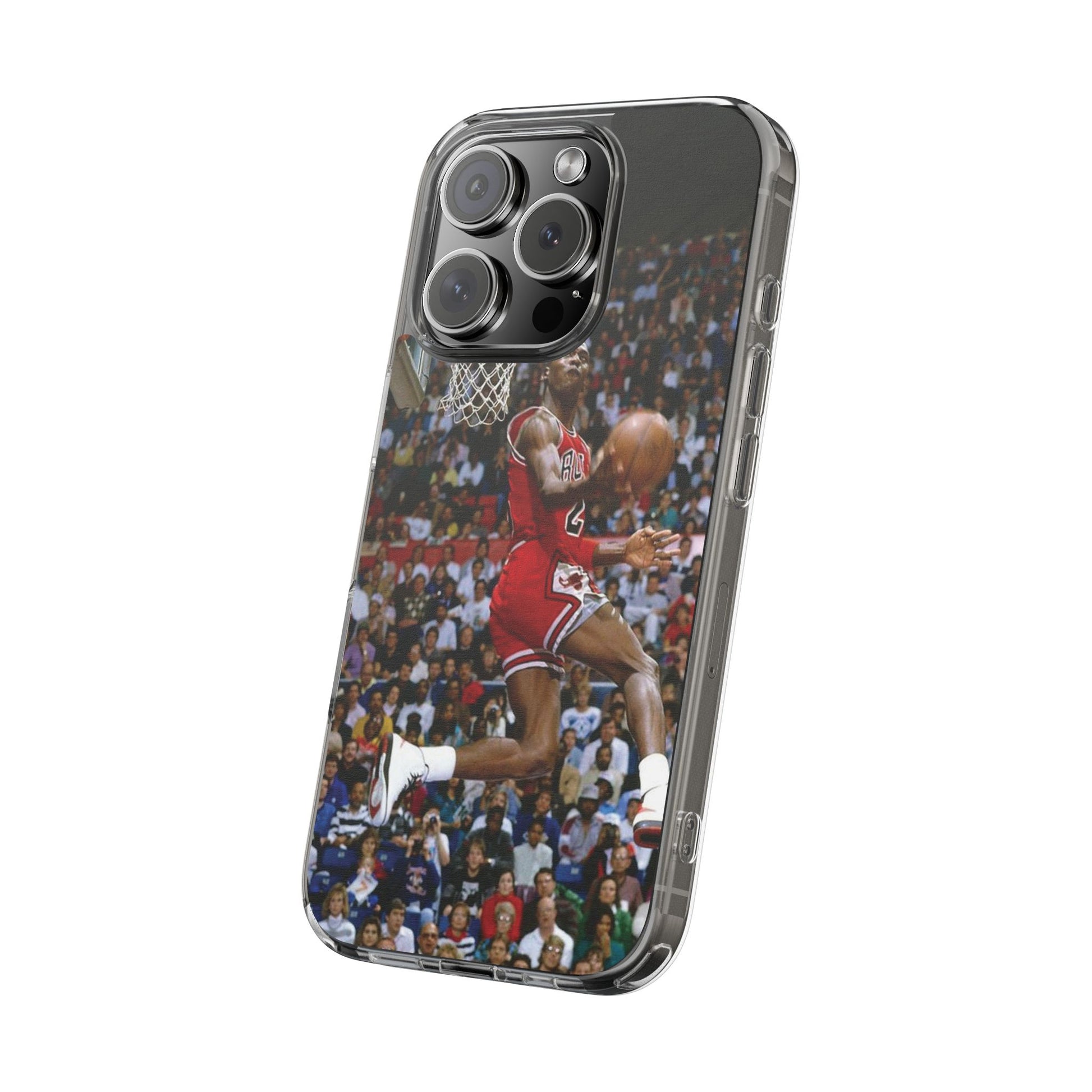 Vintage Jordan Dunk themed Basketball Inspired design Clear Phone Cases