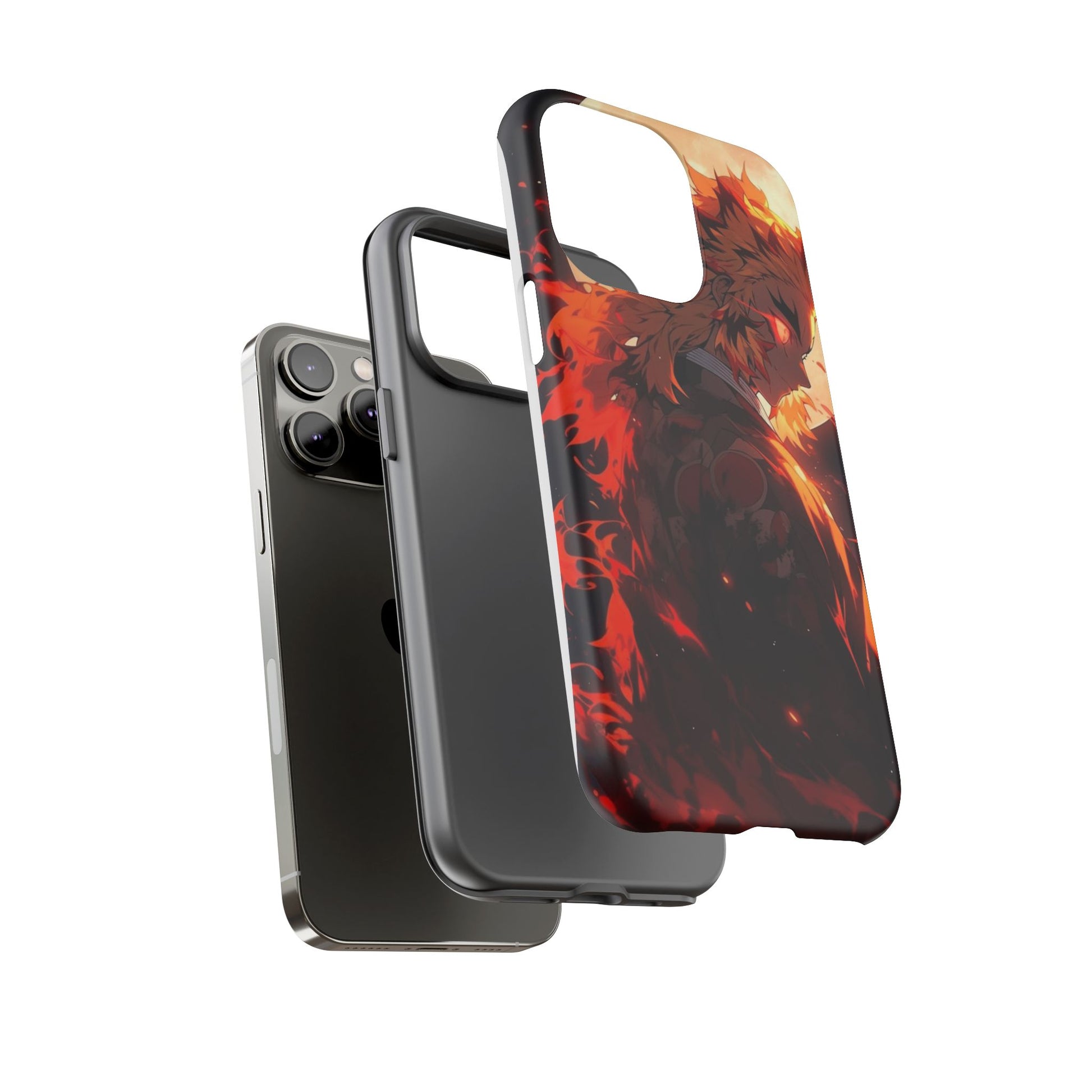 Demon Sl;ayer Rengoku Anime Phone Case, Tough Cases for iPhones, Samsung, and Pixel