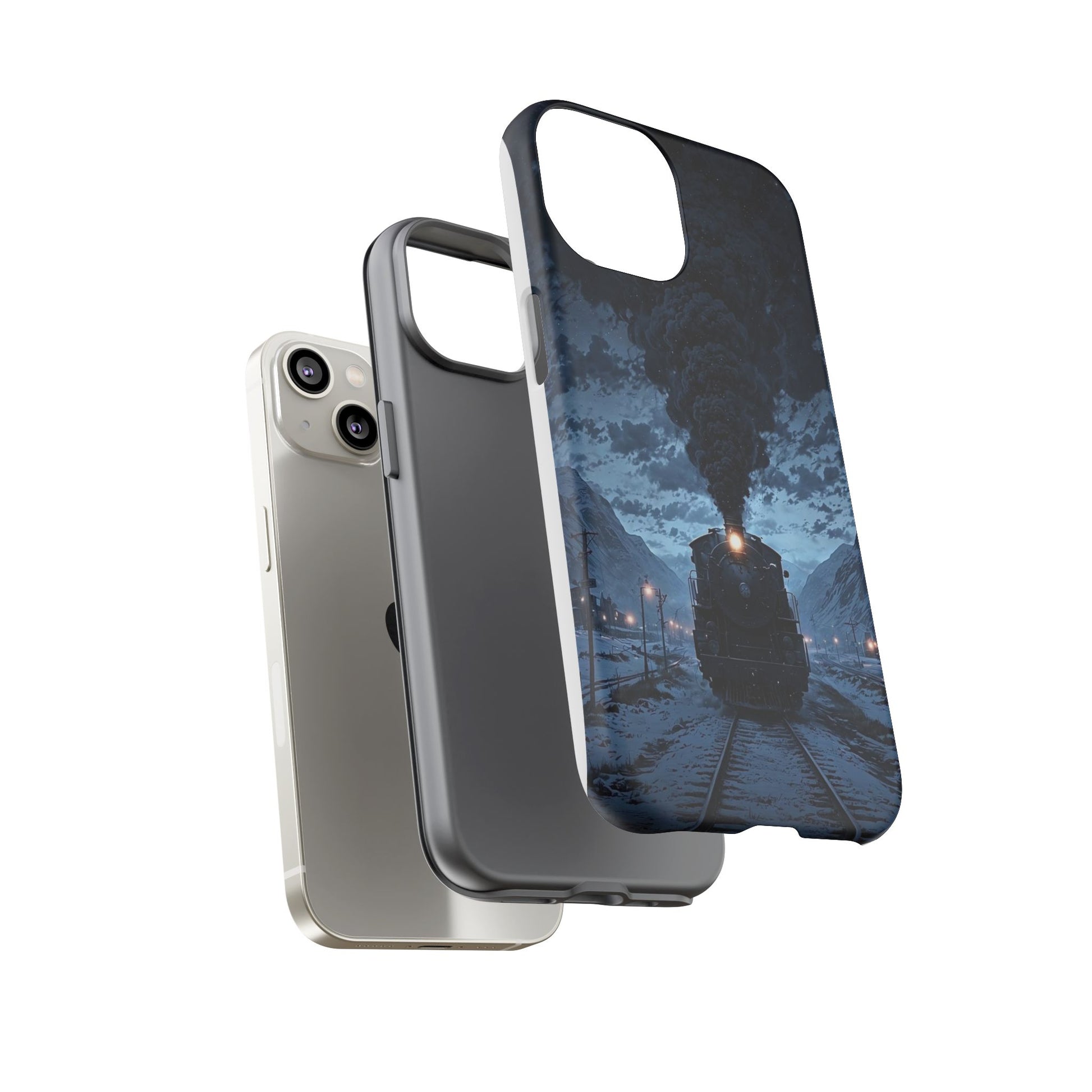 Steam Engine Train Themed Tough Cases for iPhones, Samsung, and Pixel